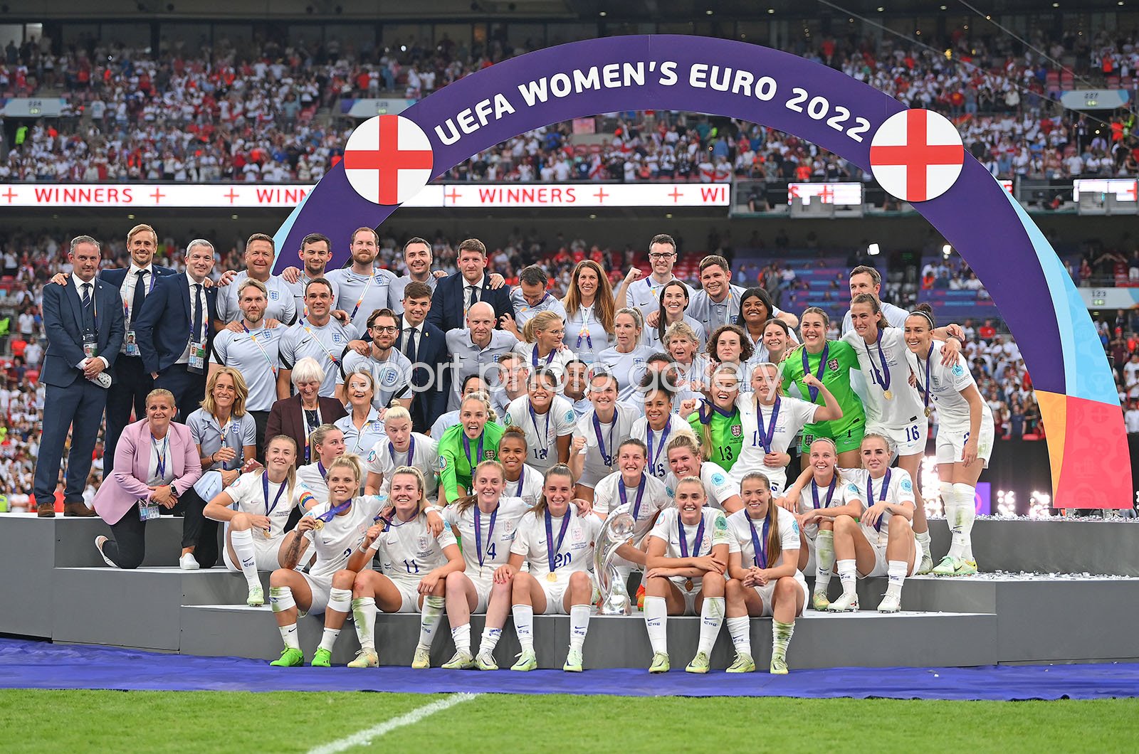 England Winning Sqaud & Support Staff v Germany Women's EURO 2022 Image