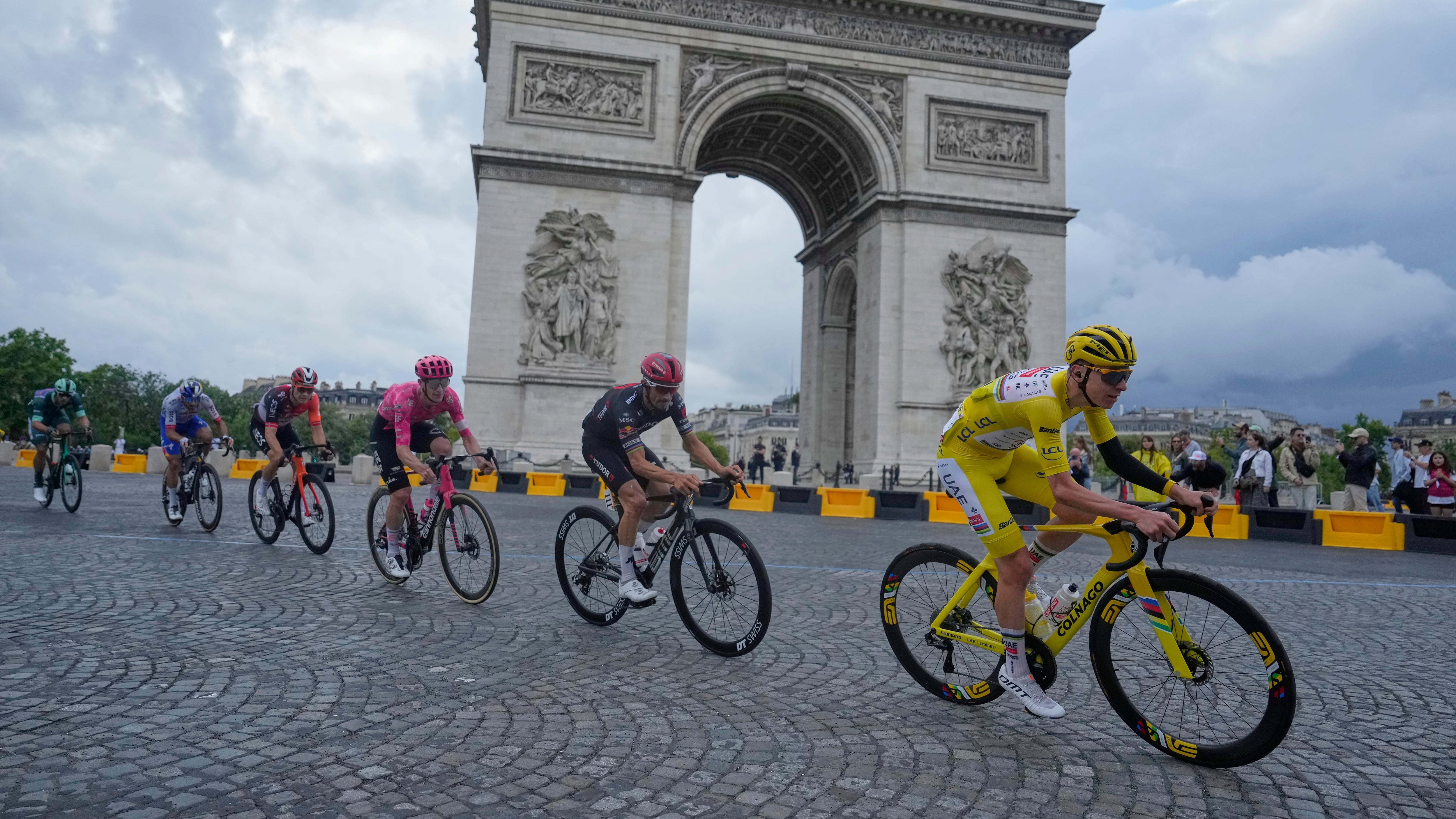 Slovenian rider Tadej Pogačar wins the Tour de France for the fourth time