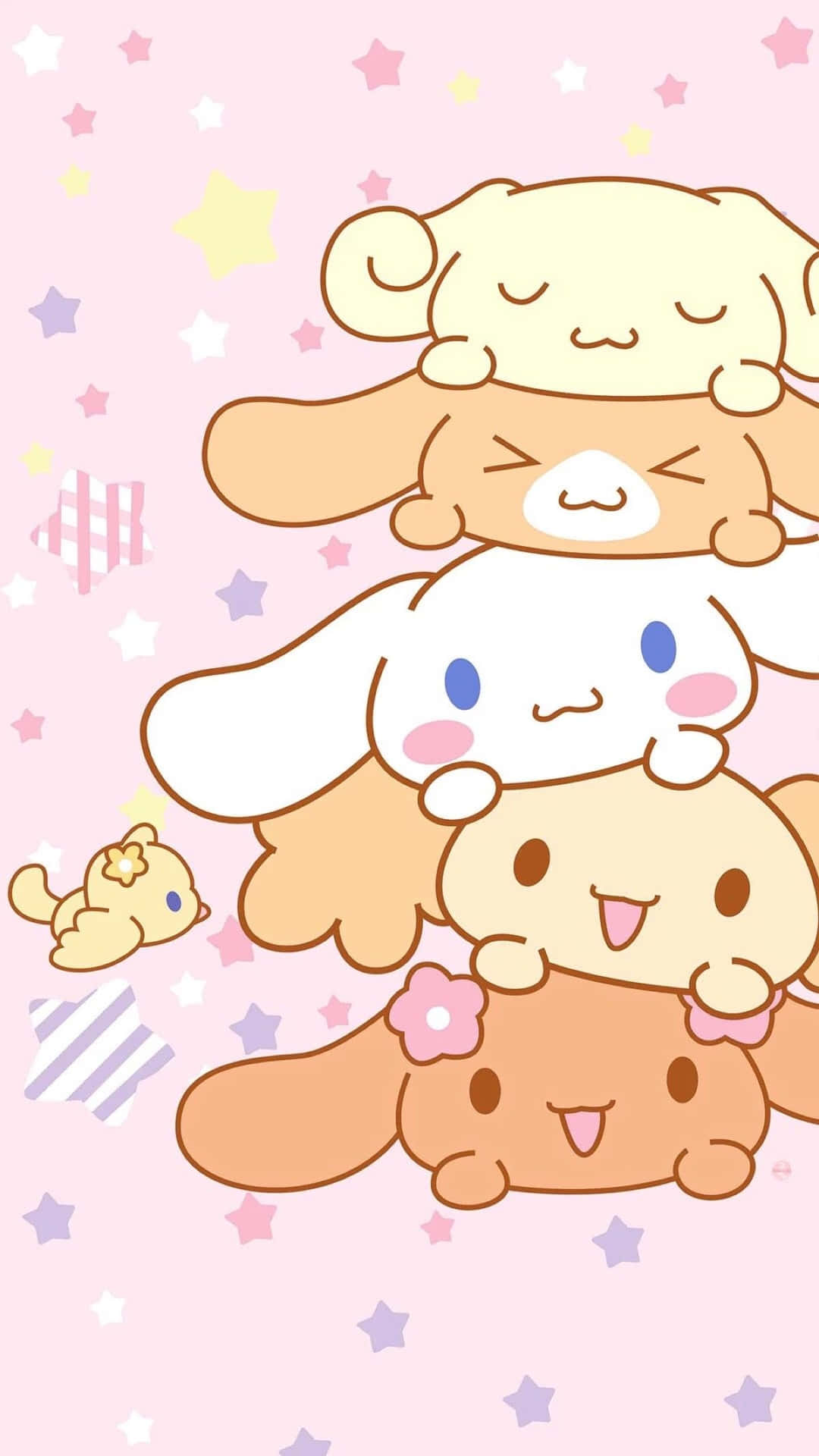 Download A Group Of Kawaii Animals On A Pink Background Wallpaper