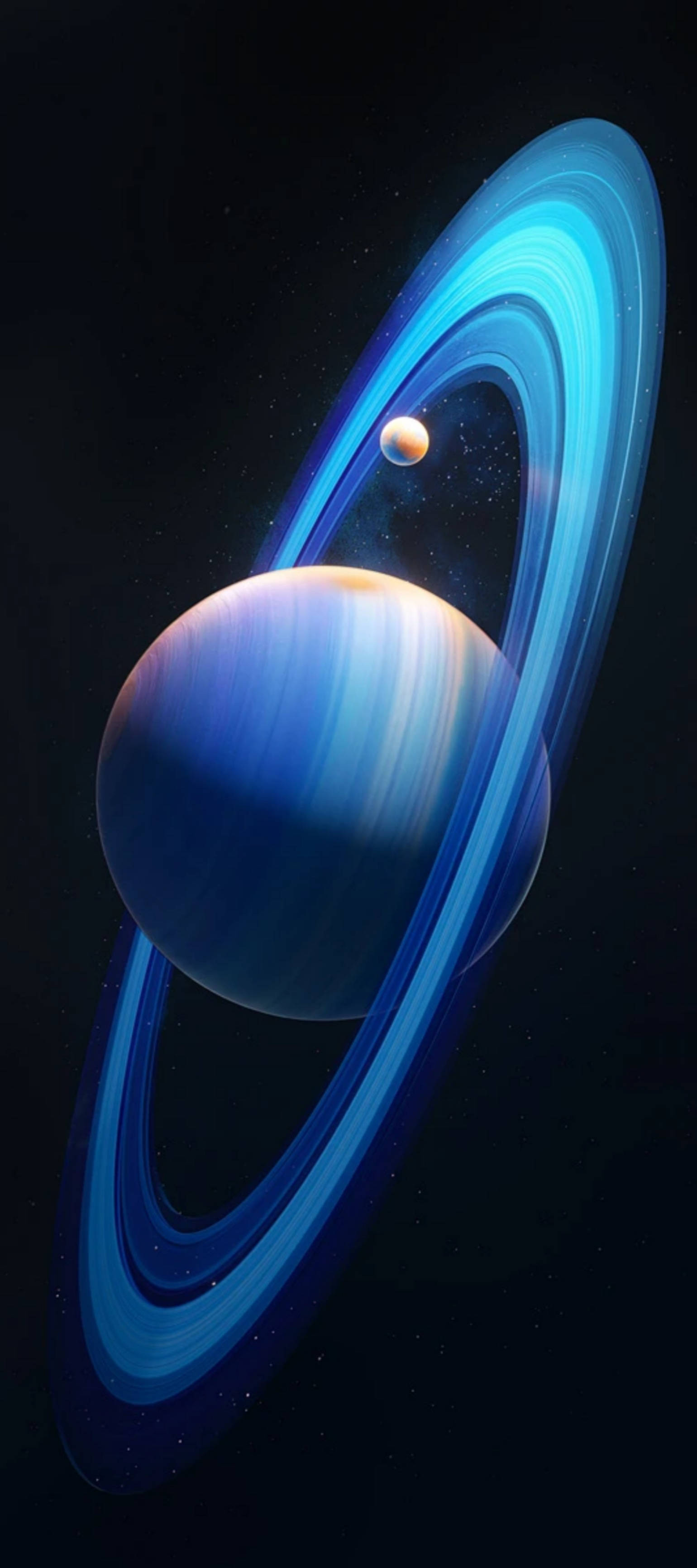 Download Infinix Zero in Unique Ultra Blue Design Against a Background of the Saturn Planet Wallpaper