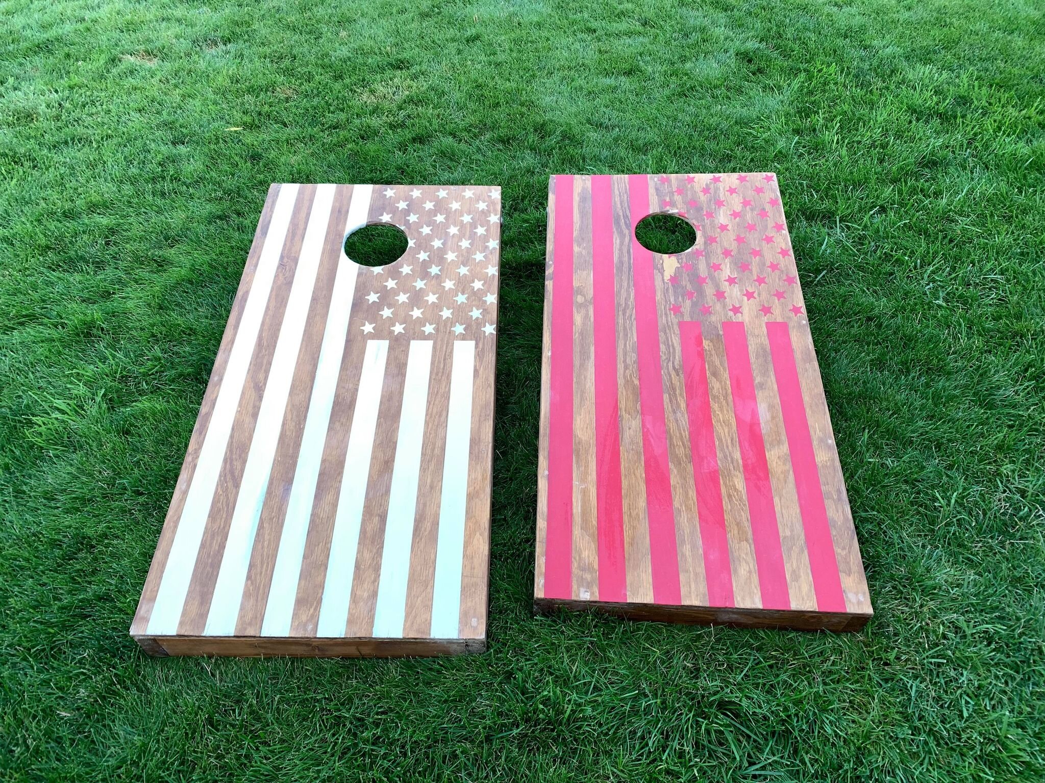 Cornhole boards and stencils