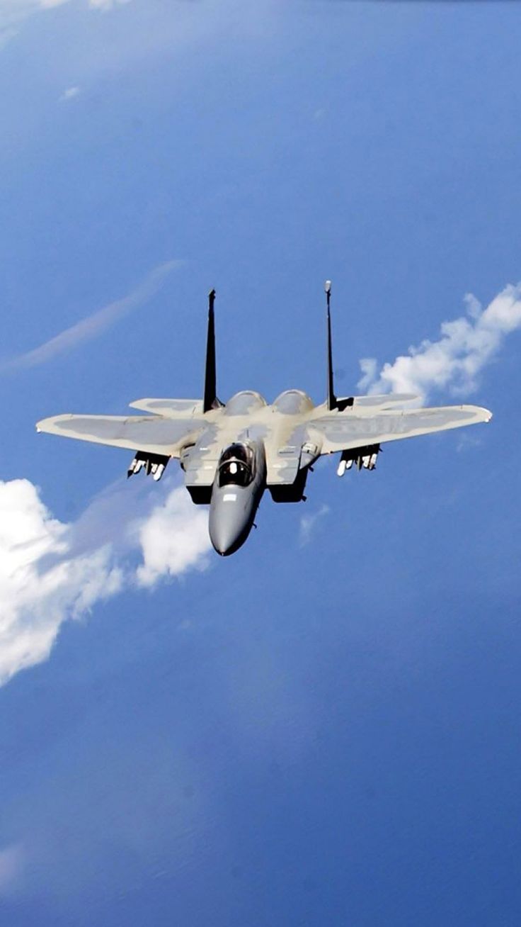 F 15 Eagle Fighter In Blue Sky iPhone 8 Wallpaper