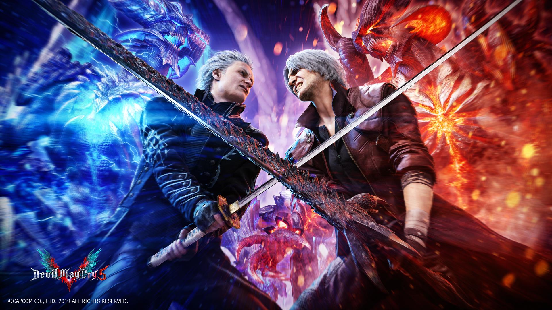 Epic Devil May Cry 5 HD Wallpaper: Dante vs Vergil Showdown