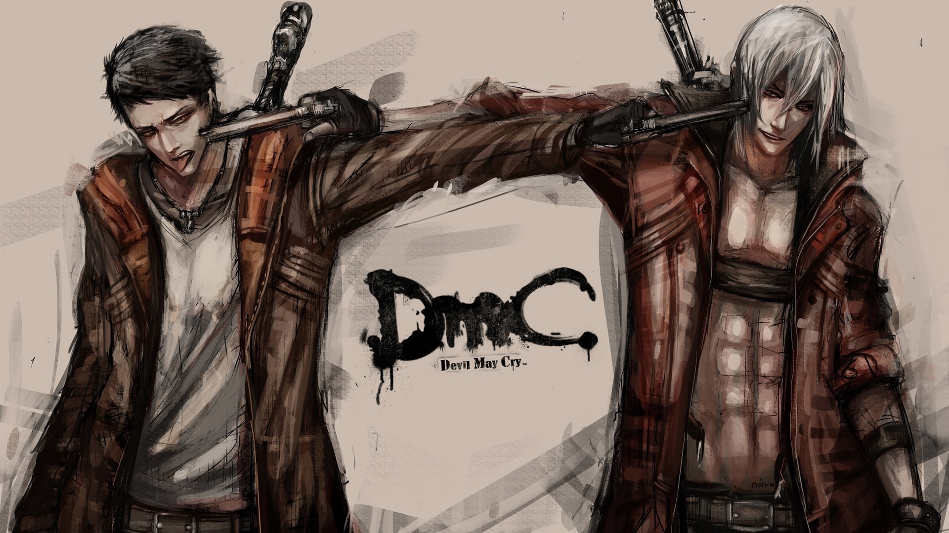 Wallpaper art, devil may cry, dante, Dmc, fan for mobile and desktop, section игры, resolution 1920x1080