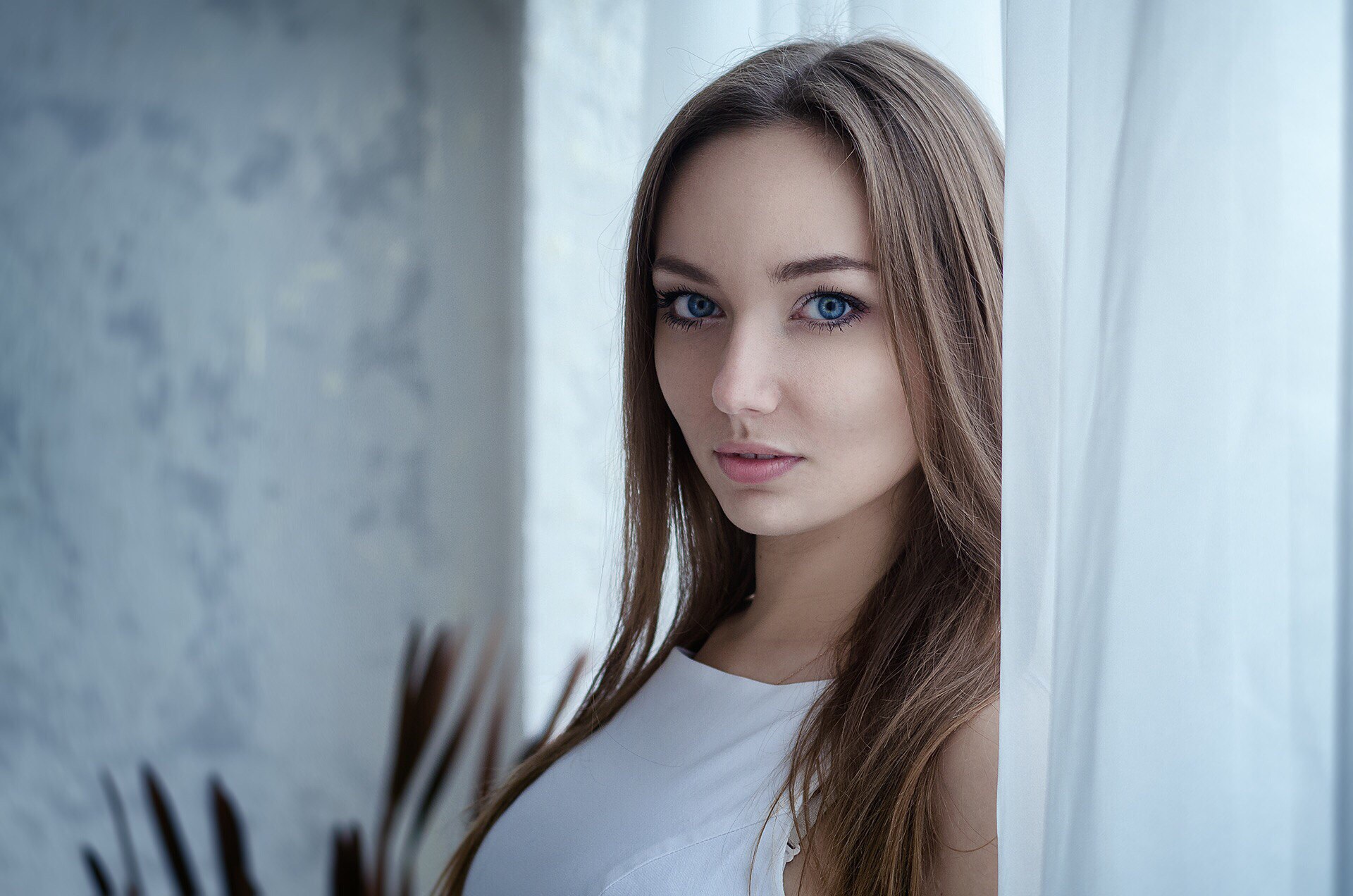 Blue Eyes Brunette Girl Wallpaper, HD Girls Wallpaper, 4k Wallpaper, Image, Background, Photos and Picture