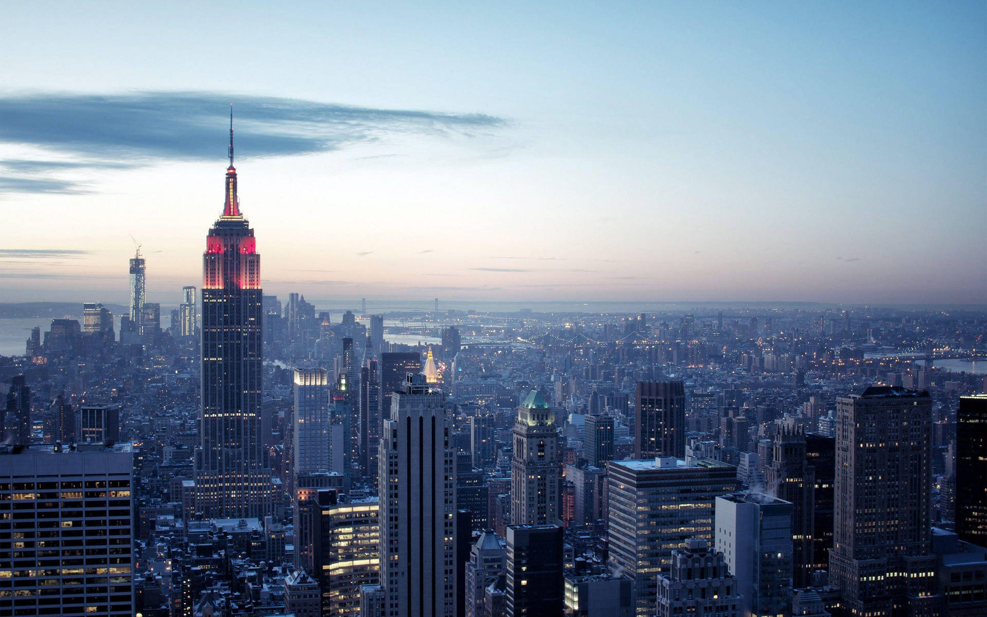 Download Aerial View of the Empire State Building in New York City Wallpaper