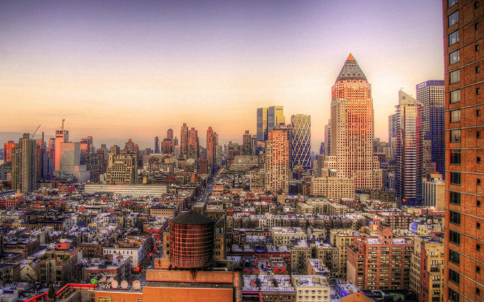 Download Beauty At Sunset York City From Above Wallpaper