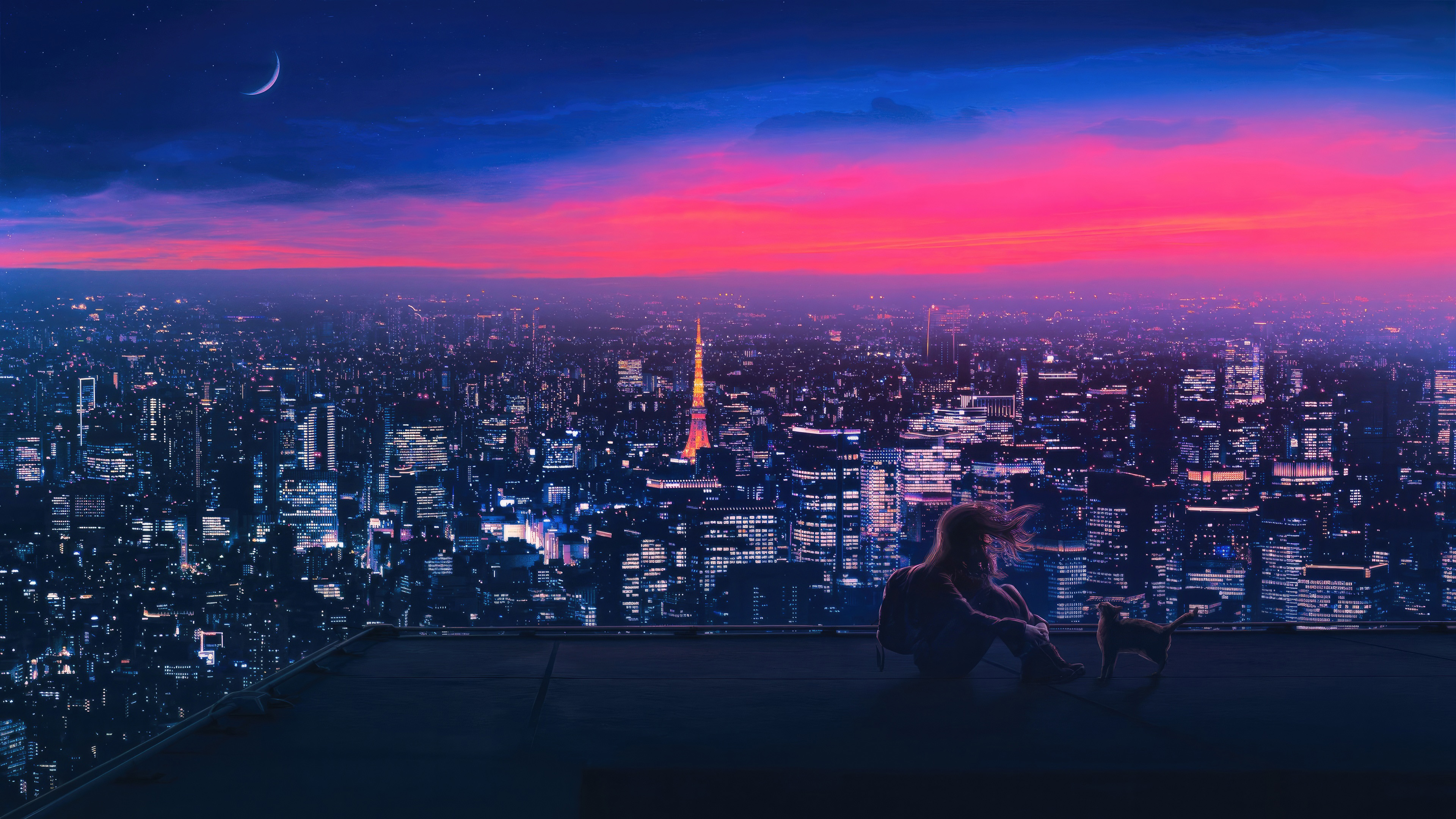 Chill Above The City Rooftop Bliss Wallpaper, HD Artist Wallpaper, 4k Wallpaper, Image, Background, Photos and Picture