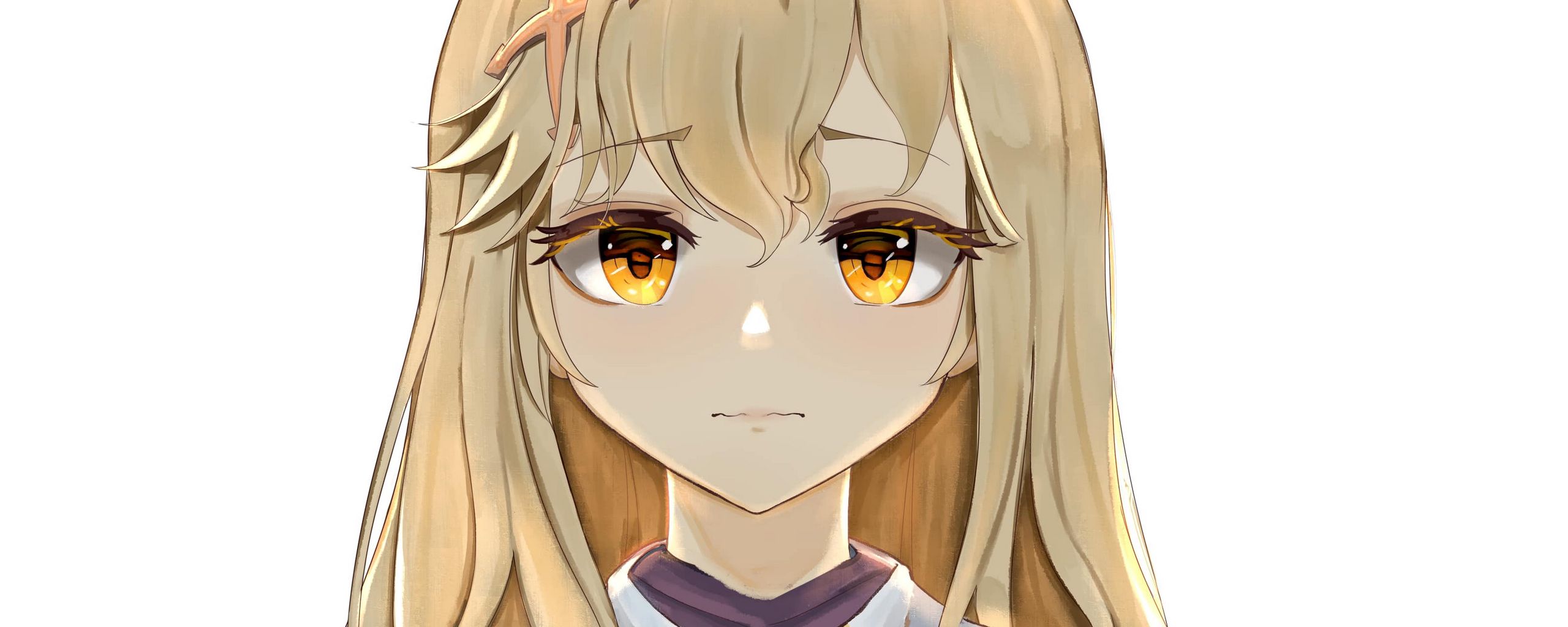 Download wallpaper 2560x1024 girl, nun, prayer, anime ultrawide monitor HD background