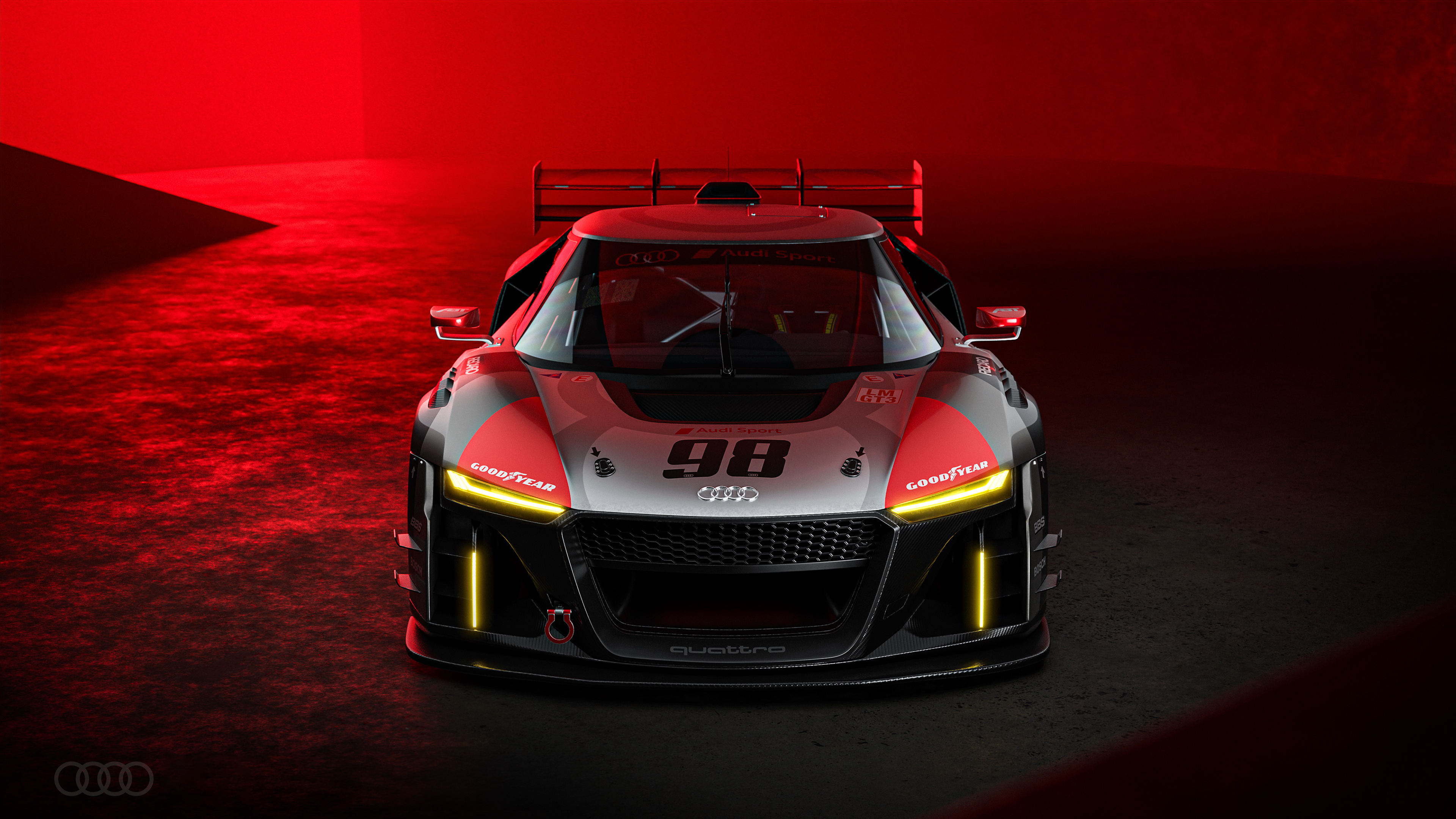 Audi R8 LMS GT3 Wallpaper 4K, Red aesthetic, Red background