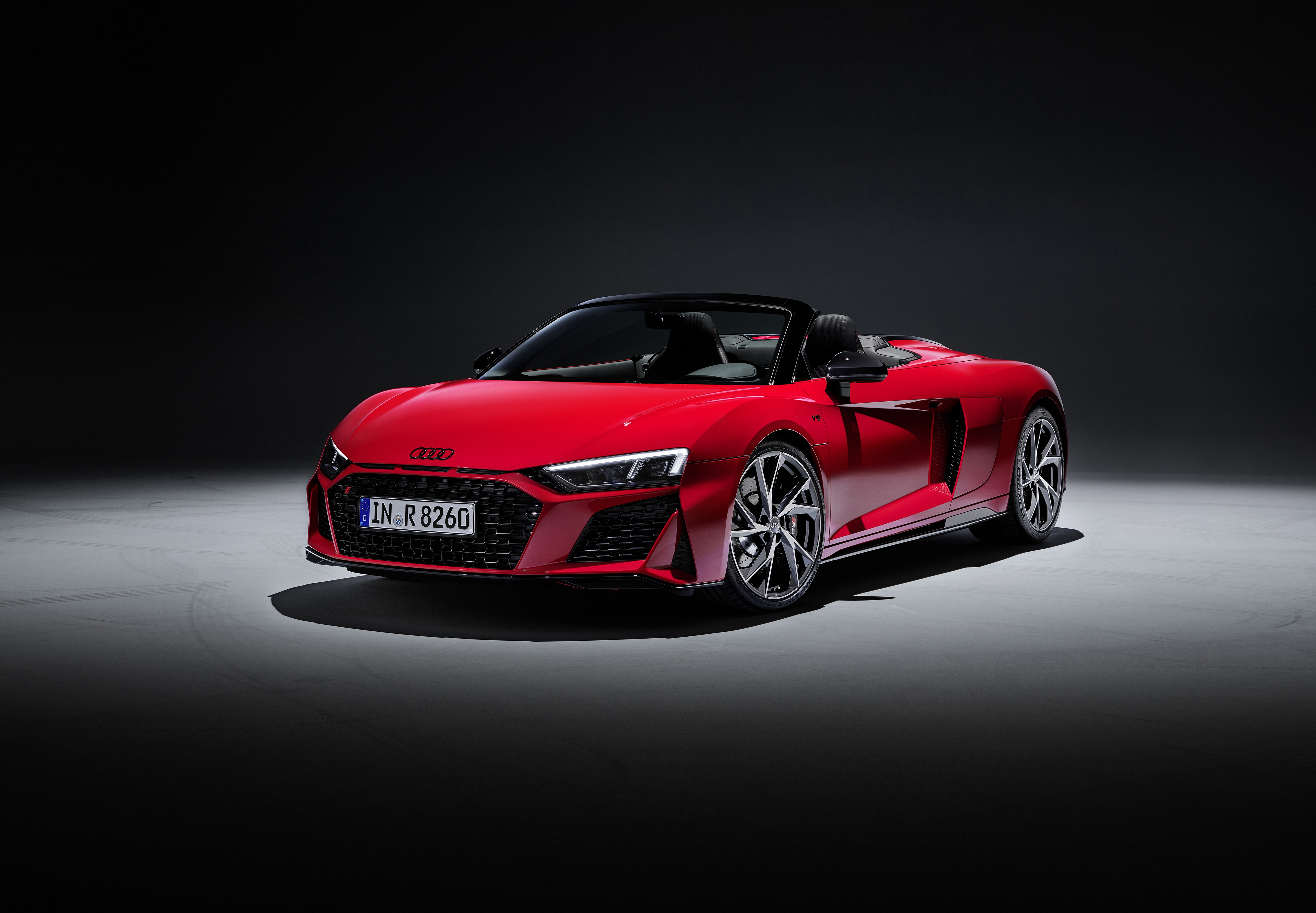 Wallpaper wallpaper audi r8 v10 rwd spyder cars red sports car gray background dark background 1366x768 from chappie image and screensavers