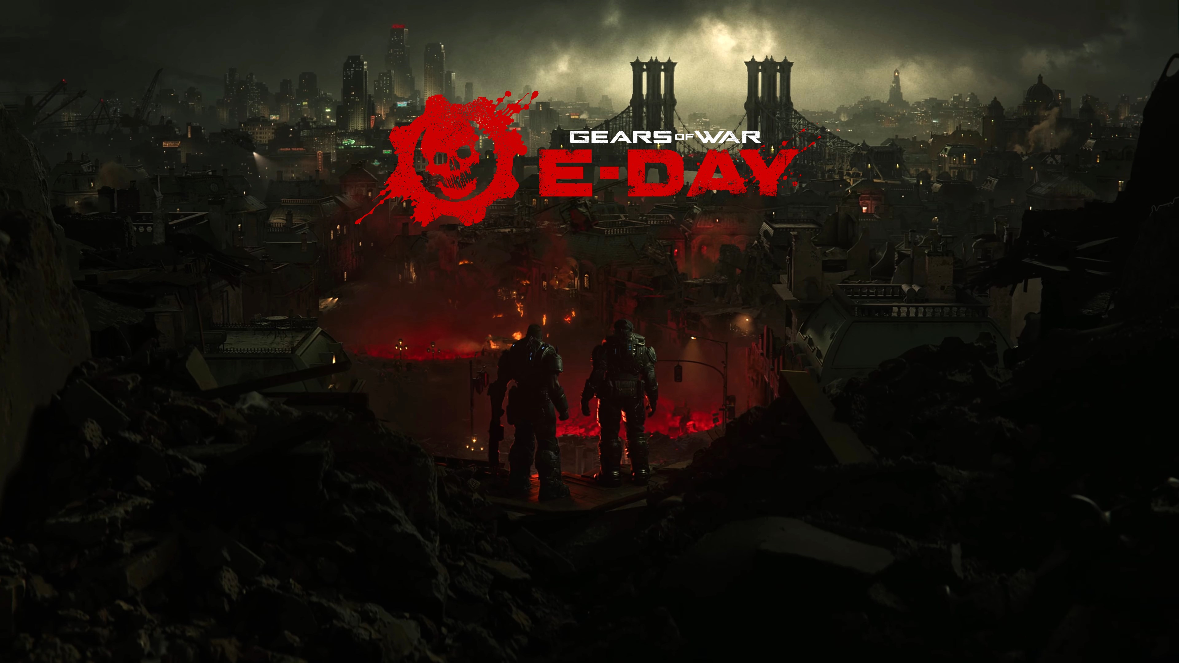 Wallpaper Gears Of War, Marcus Fenix, Dominic Santiago, E Day, Coalition For Mobile And Desktop, Section игры, Resolution 3840x2160