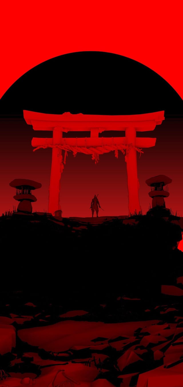 samurai red wallpaper