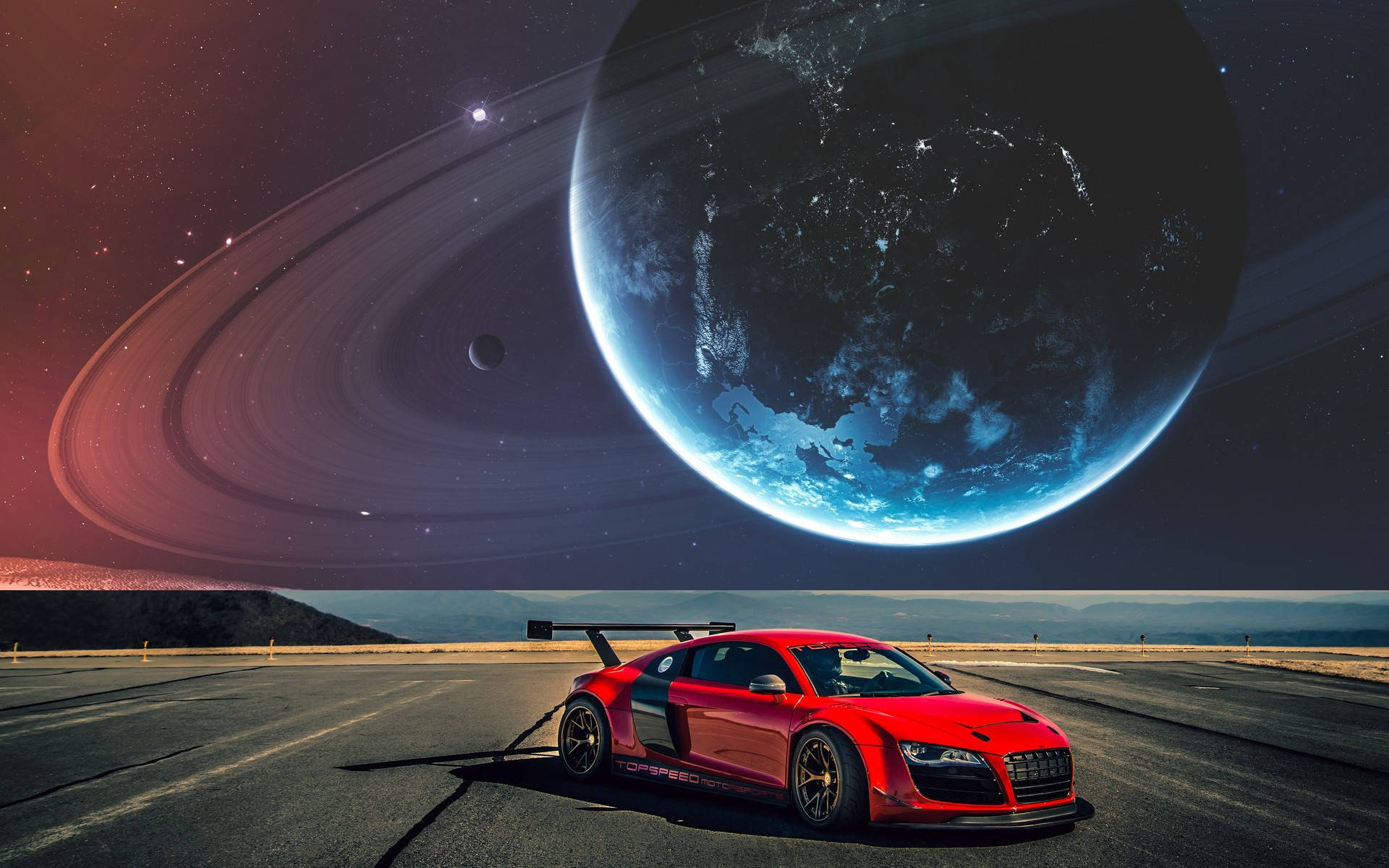 Download Red Audi R8 Galaxy Wallpaper