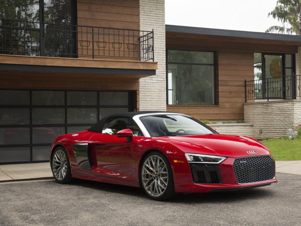 Red, convertible car, Audi R8 wallpaper