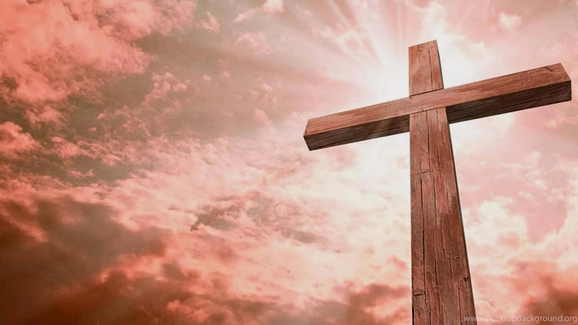 Download Let your faith be strong as the Pink Cross Wallpaper