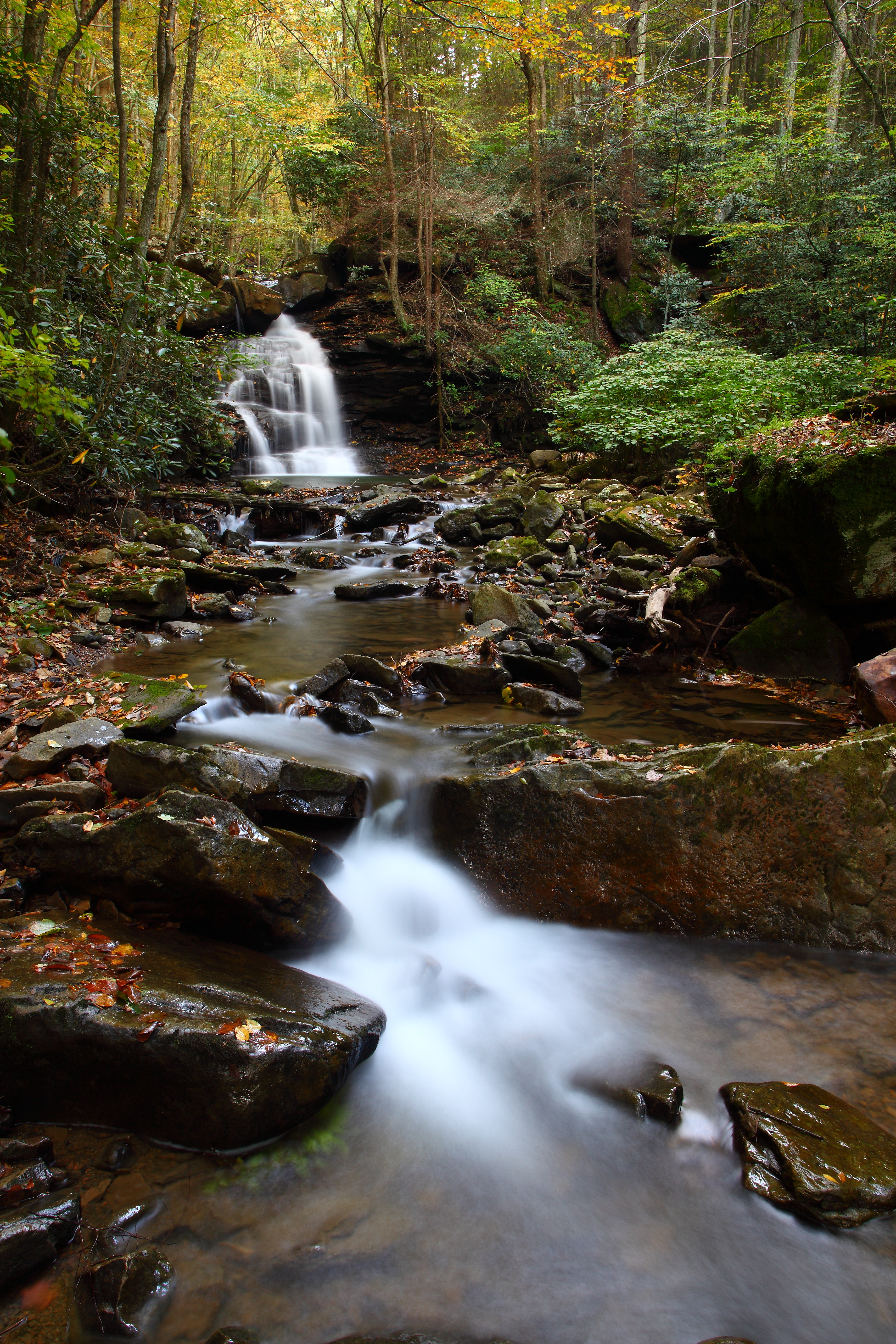 Keeny Creek Wv Autumn Waterfall Scenery