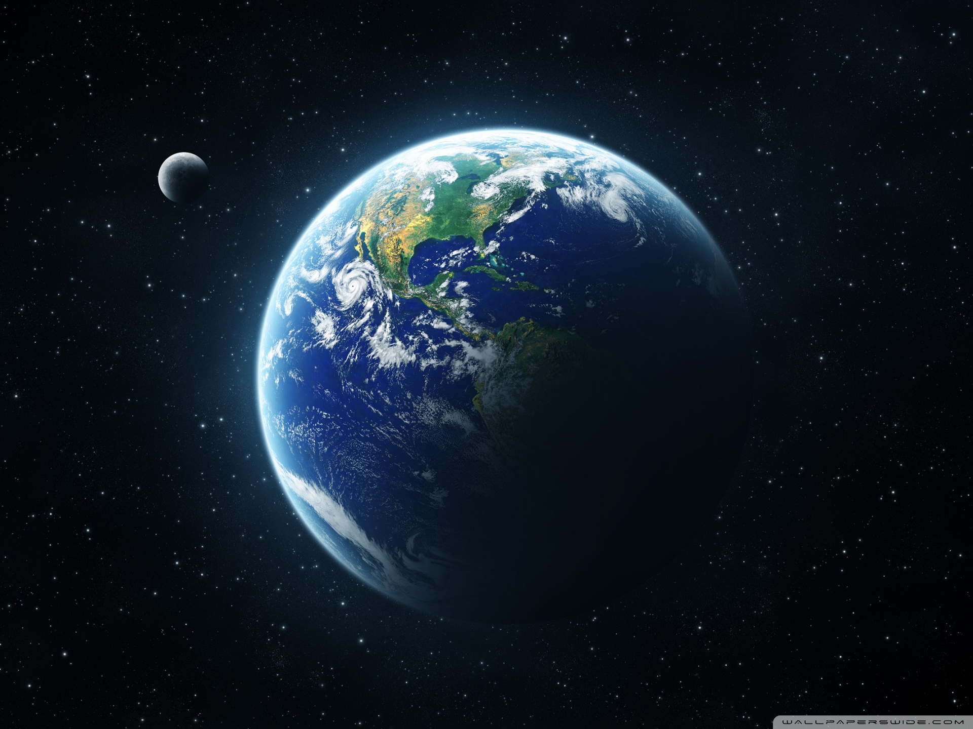 Earth And Moon From Space 4K UHD Wallpaper for UltraHD Desktop and TV, Smartphone and Tablet Devices