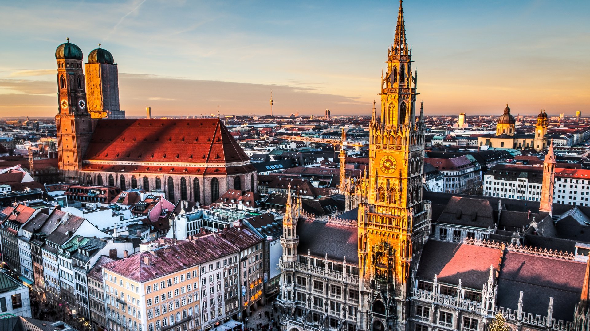 Munich Skyline: Iconic German Architecture at Sunset