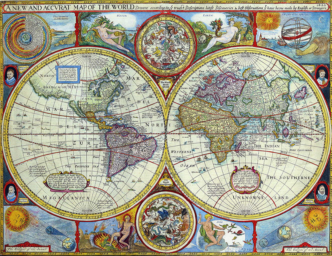 Desktop Wallpaper Map Antique Maps of the World 1626 Geography