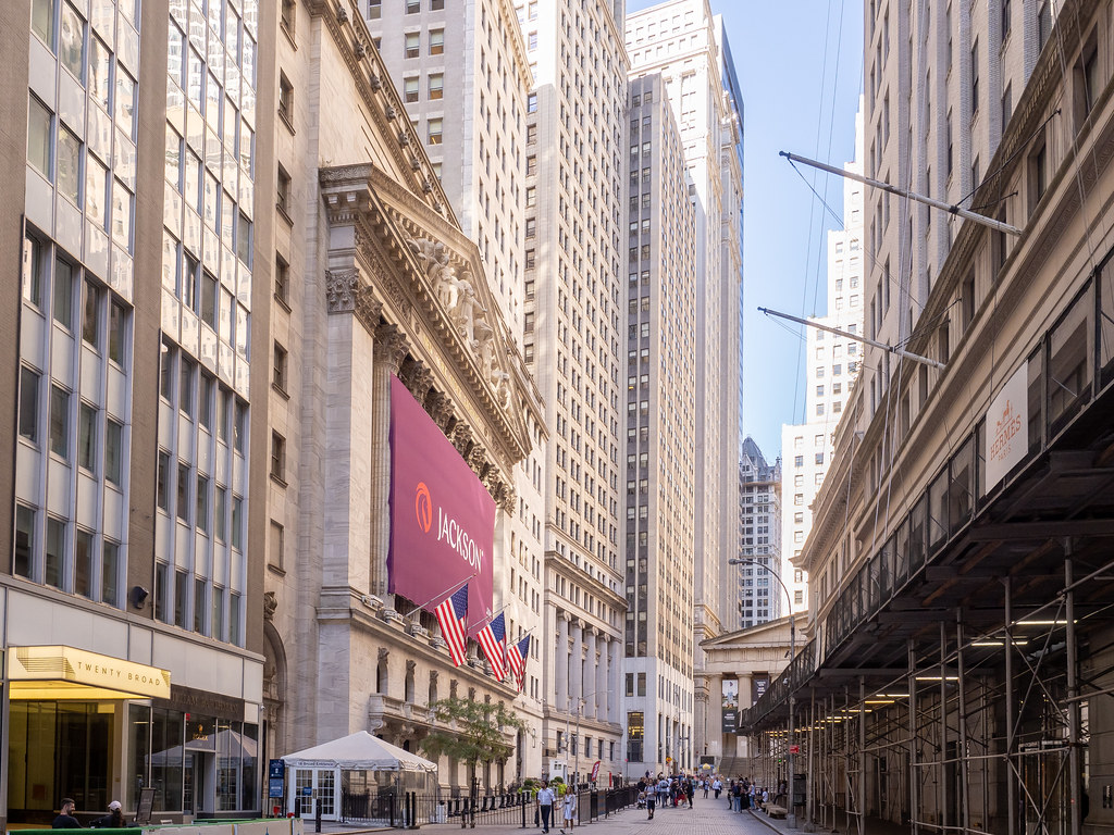Wall Street. Broad Street, Federal Hall, Federal Hall
