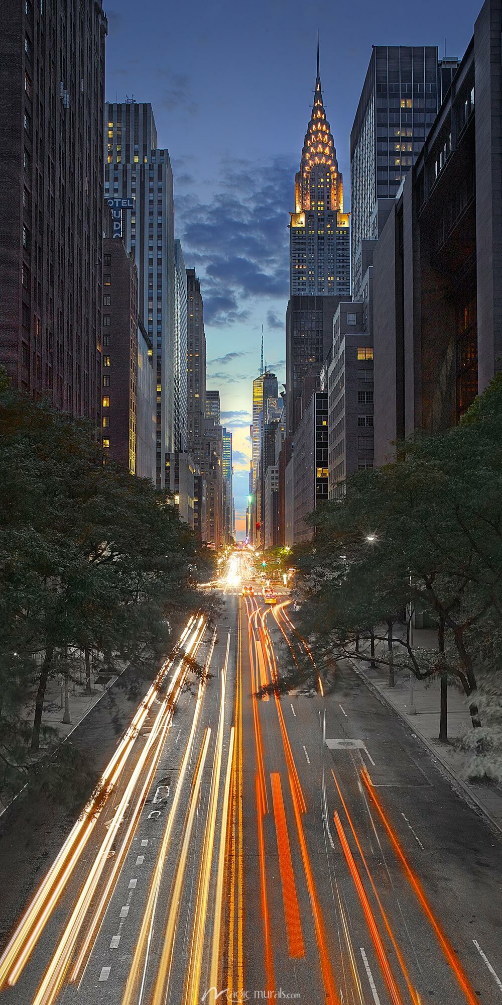 42St NYC Lights Wallpaper Wall Mural