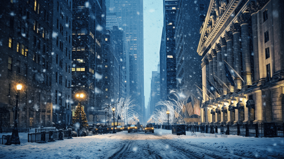 Famous Wall Street In New York City Christmas Time Snow Winter Blue Background Nyc Usa, Ny, Nyc, New York Background Image And Wallpaper for Free Download