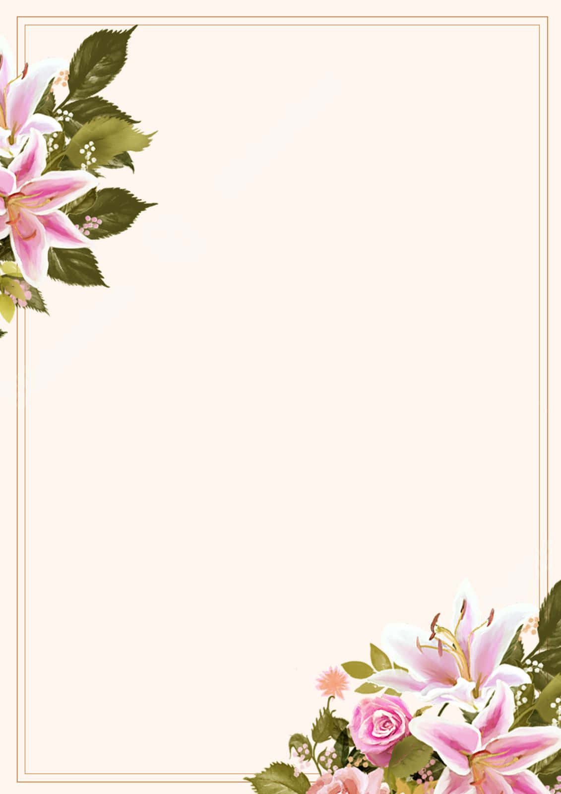 Download Floral Page Border Design Wallpaper