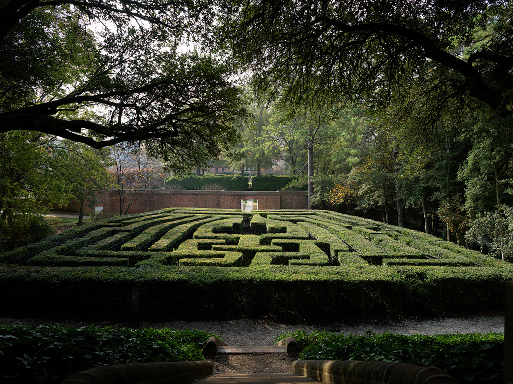 An Intricate Boxwood Hedge Maze Within The Gardens Outside The Governors' Palace At Colonial Williamsburg In Williamsburg, Virginia. Library Of Congress