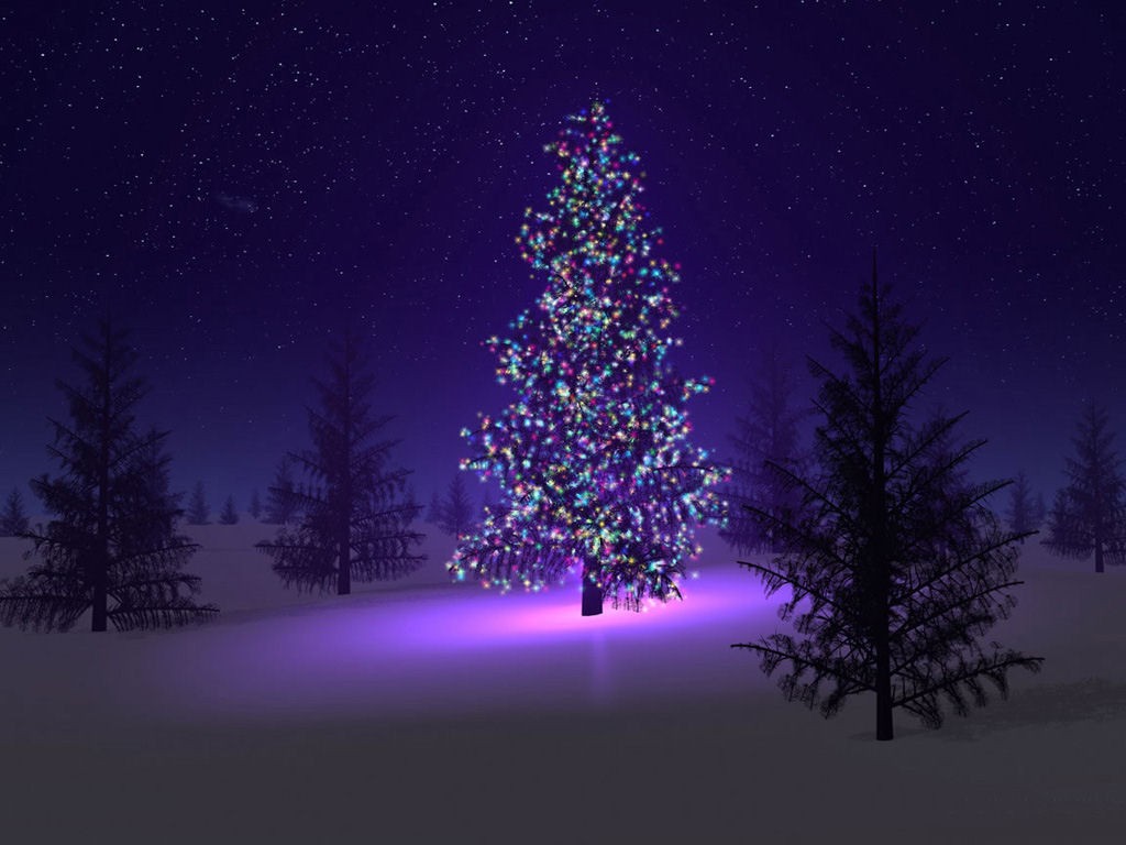 Blue Christmas Glow: 4K Holiday Wallpaper