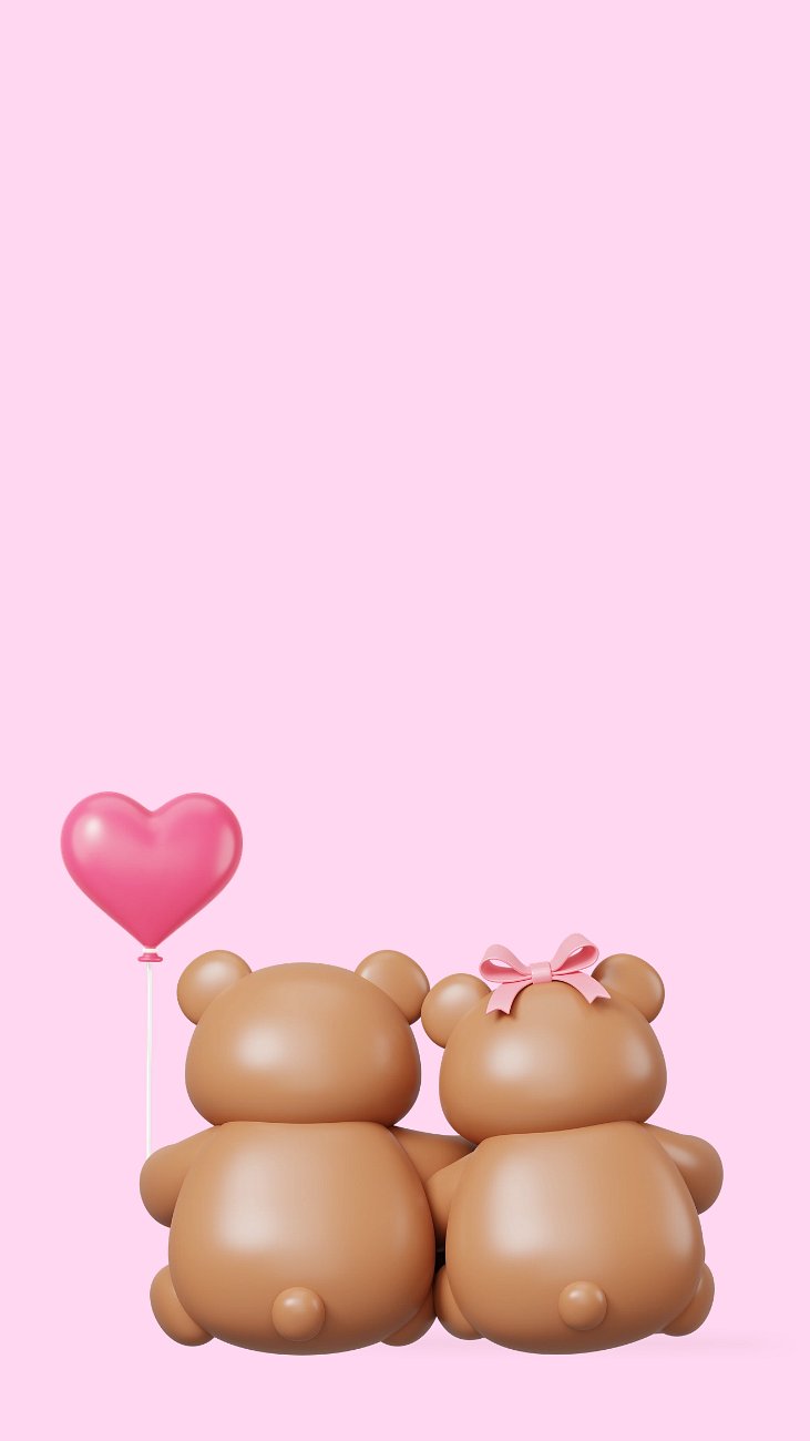 Pink heart illustration iPhone wallpaper