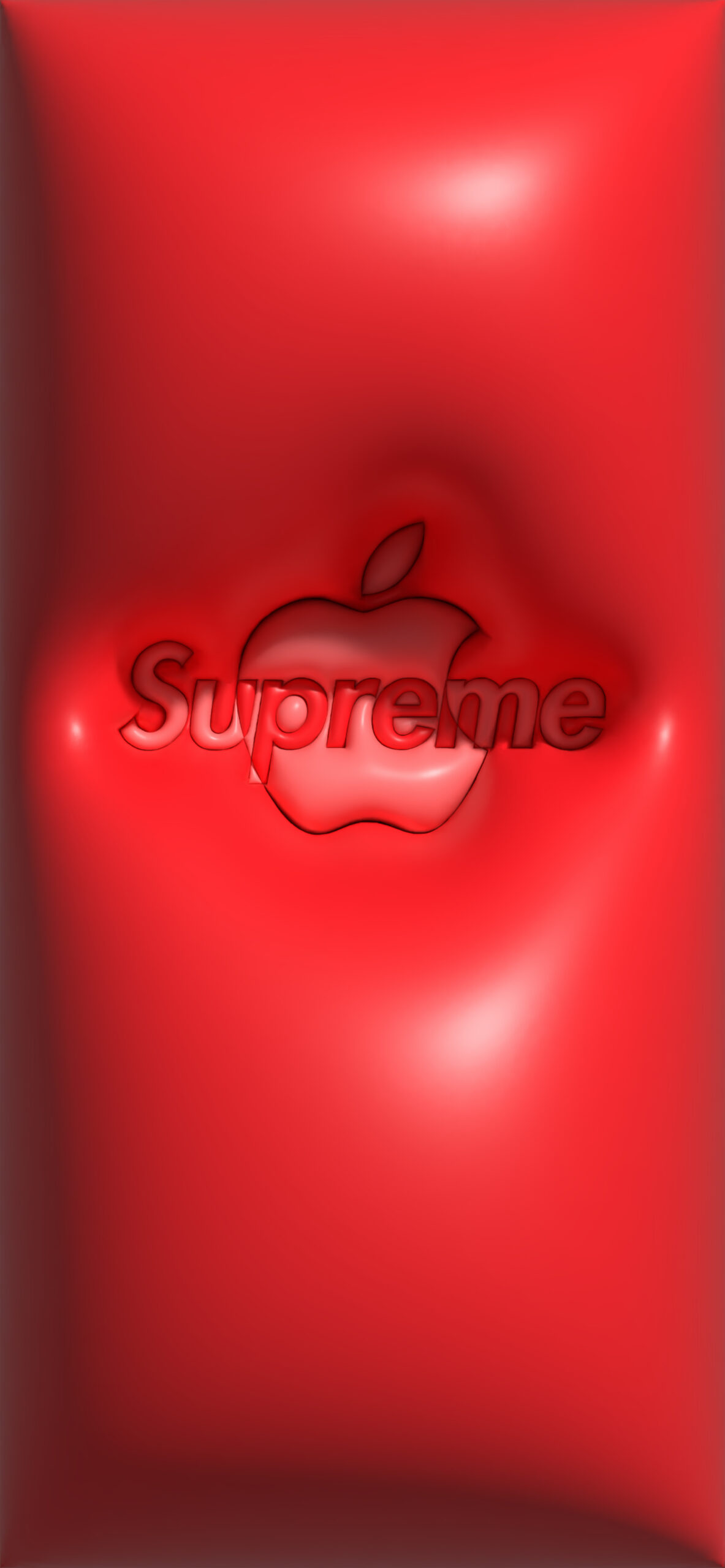 Apple x Supreme Red 3D Wallpaper