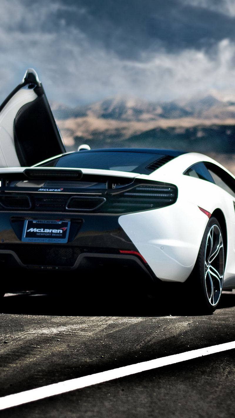 Download Wallpaper 800x1420 Mclaren Mp4 12c, Rear, Cars, Supercar, Car Iphone Se 5s 5c 5 For Parallax HD Background