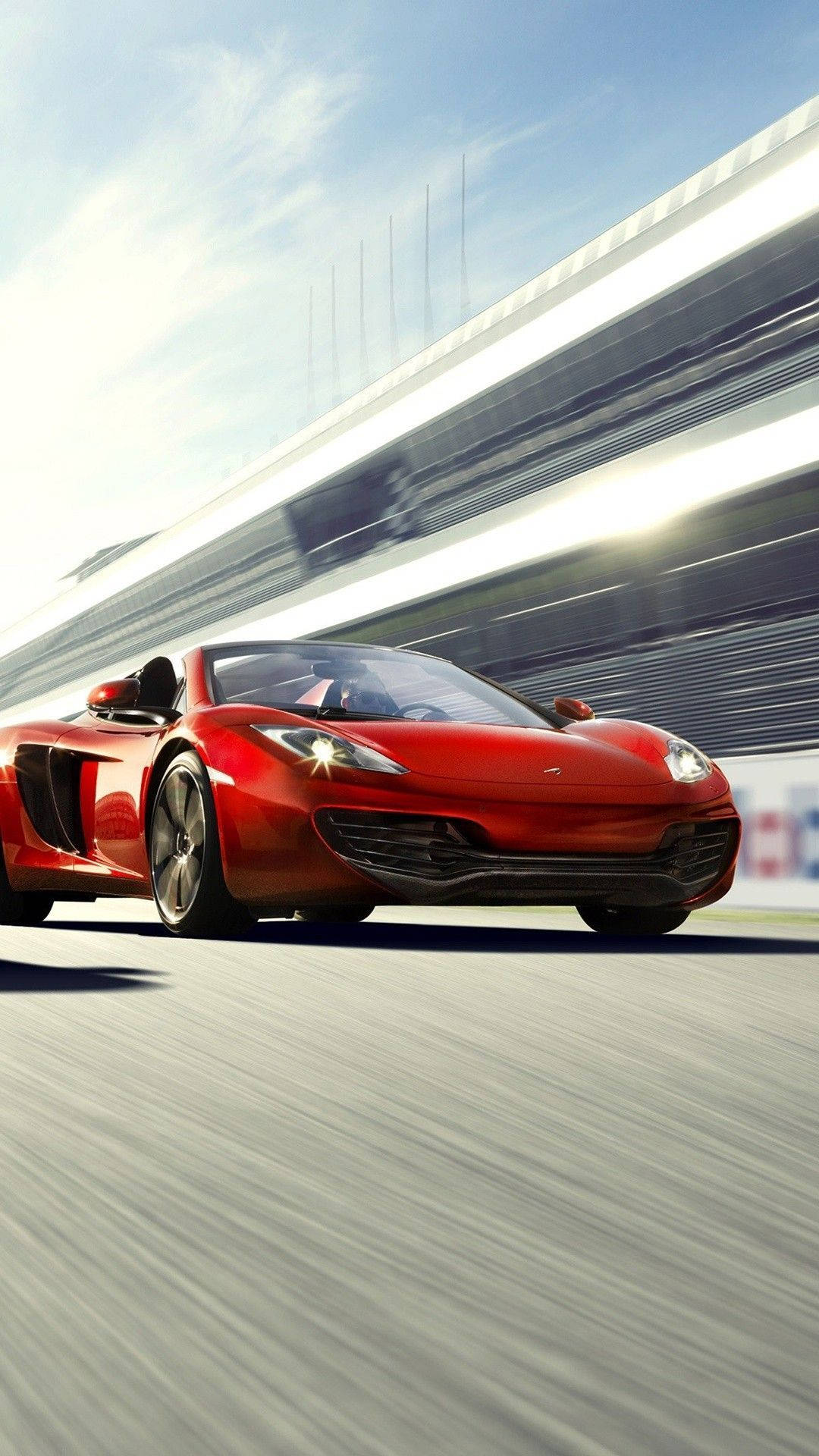 Download Red Mclaren 12c Car iPhone Wallpaper