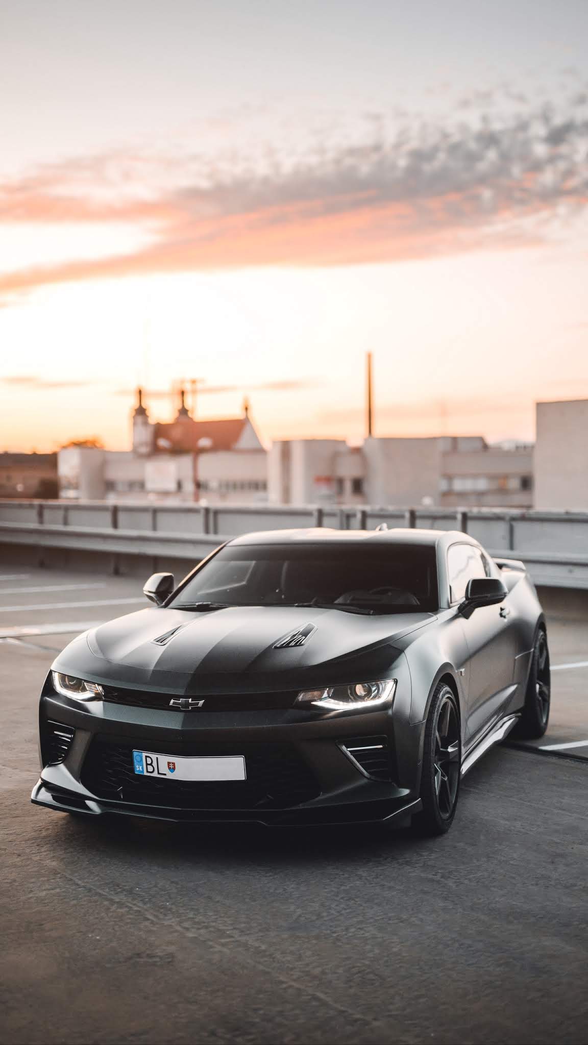 Chevrolet camaro, mobile wallpaper, car, black Mobile Walls