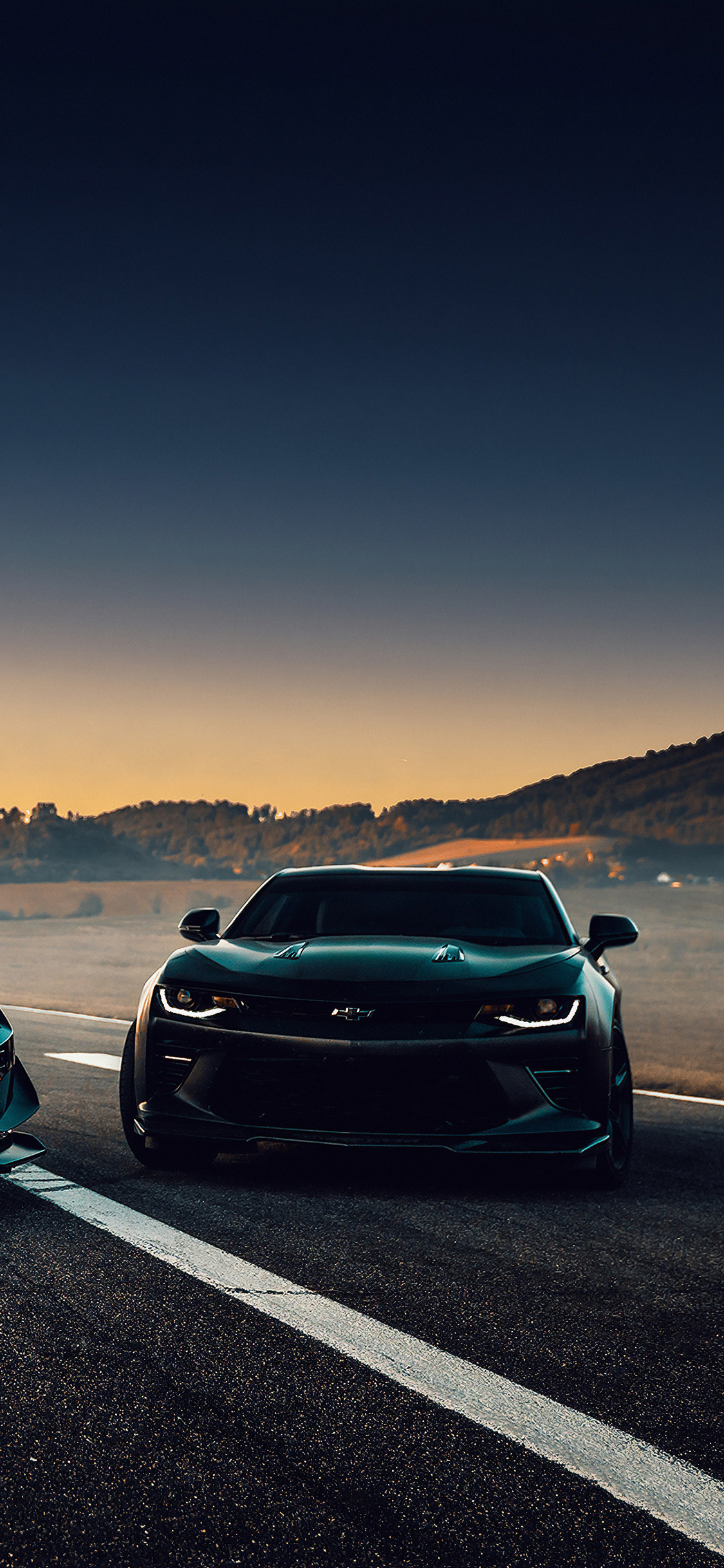 Black Camaro On Road Side iPhone XS, iPhone 10, iPhone X , HD 4k Wallpaper, Image, Background, Photos and Picture