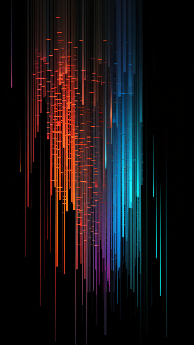 Walldrops. iPhone Black Wallpaper digital rain