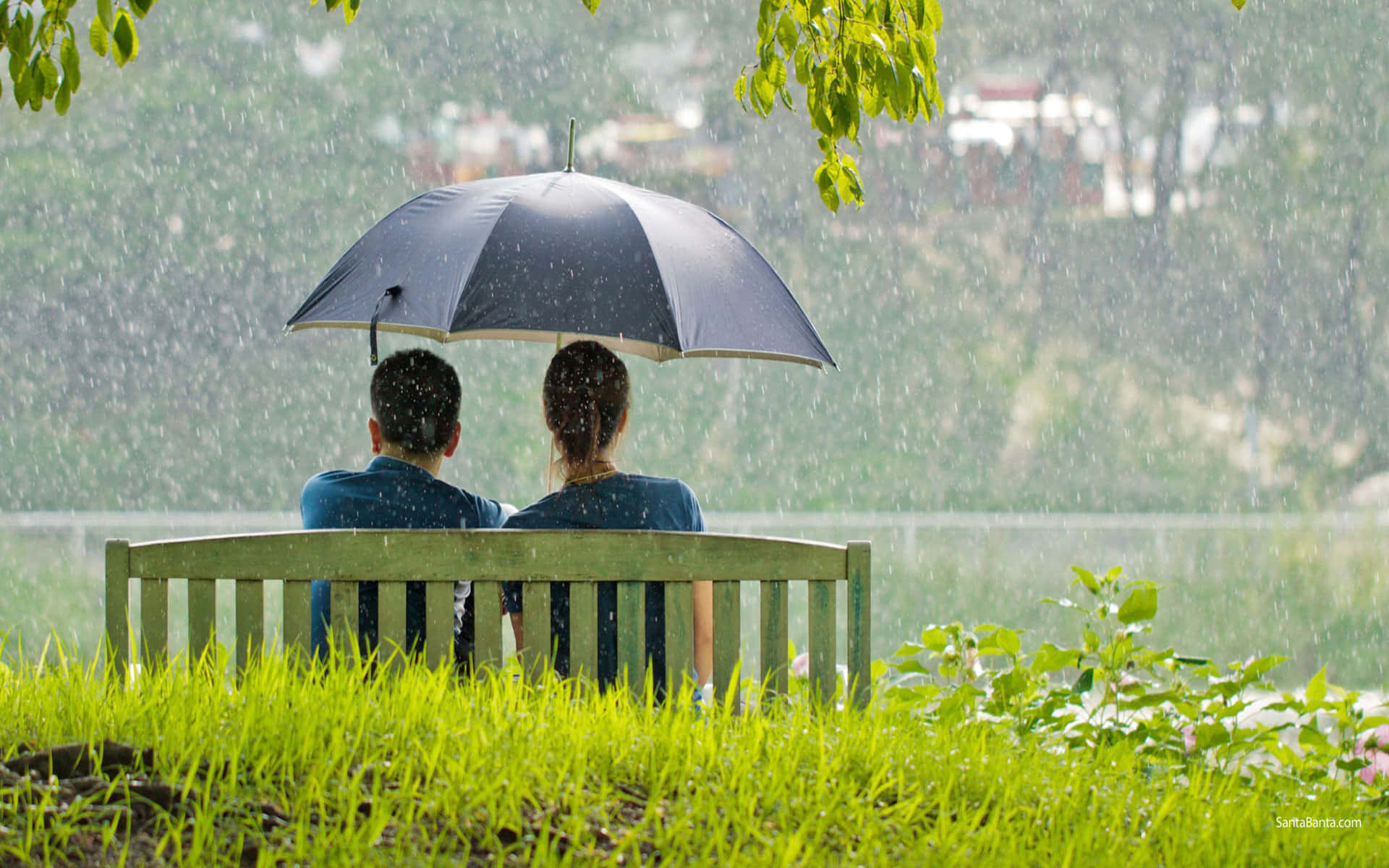 Couple In Rain Picture