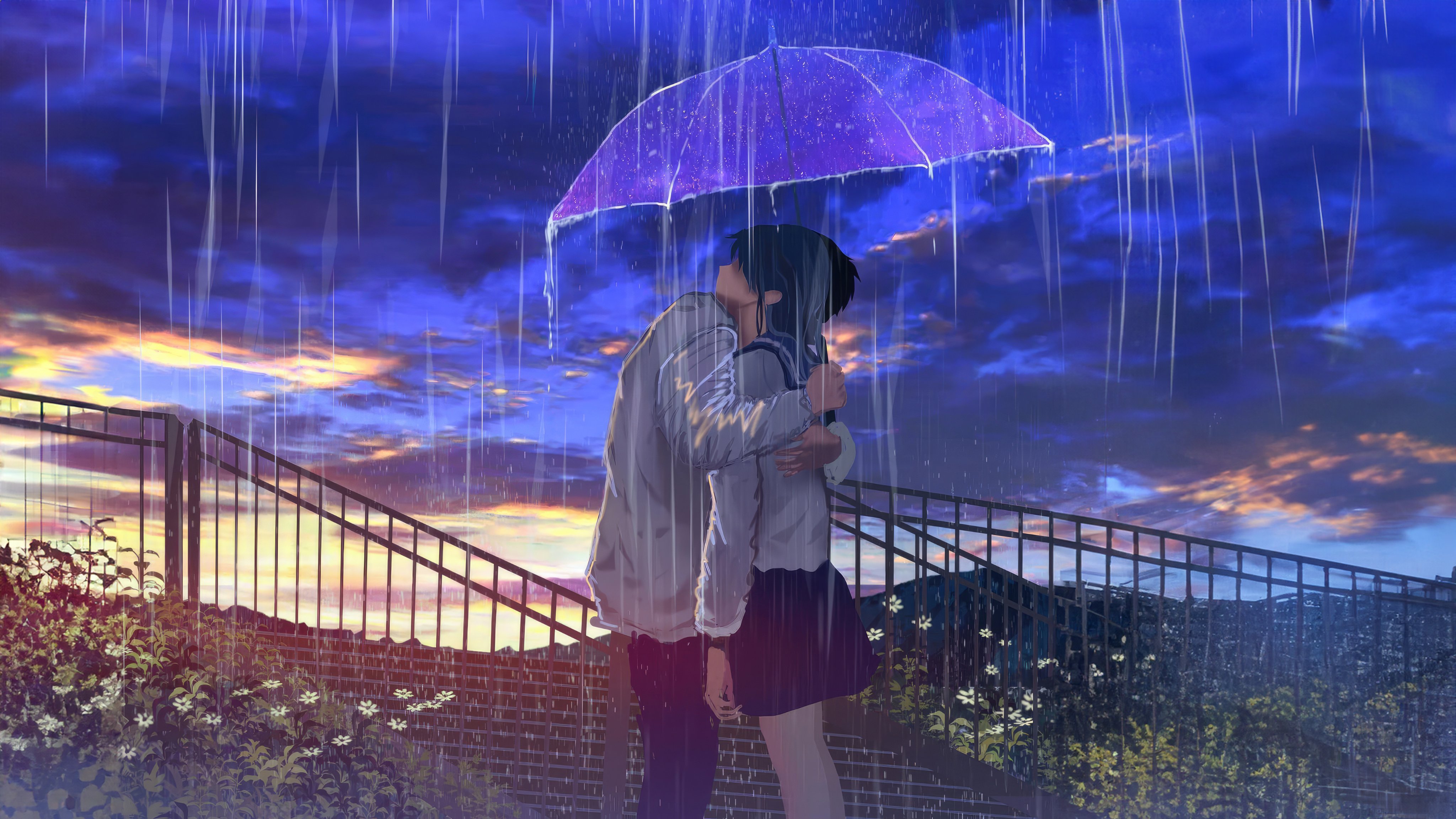 pikfree.ir - #embraced #rain #anime #couples #love #story #Wallpaper #background #PikFree