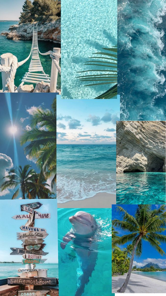 Ocean and Sky Collage Wallpaper