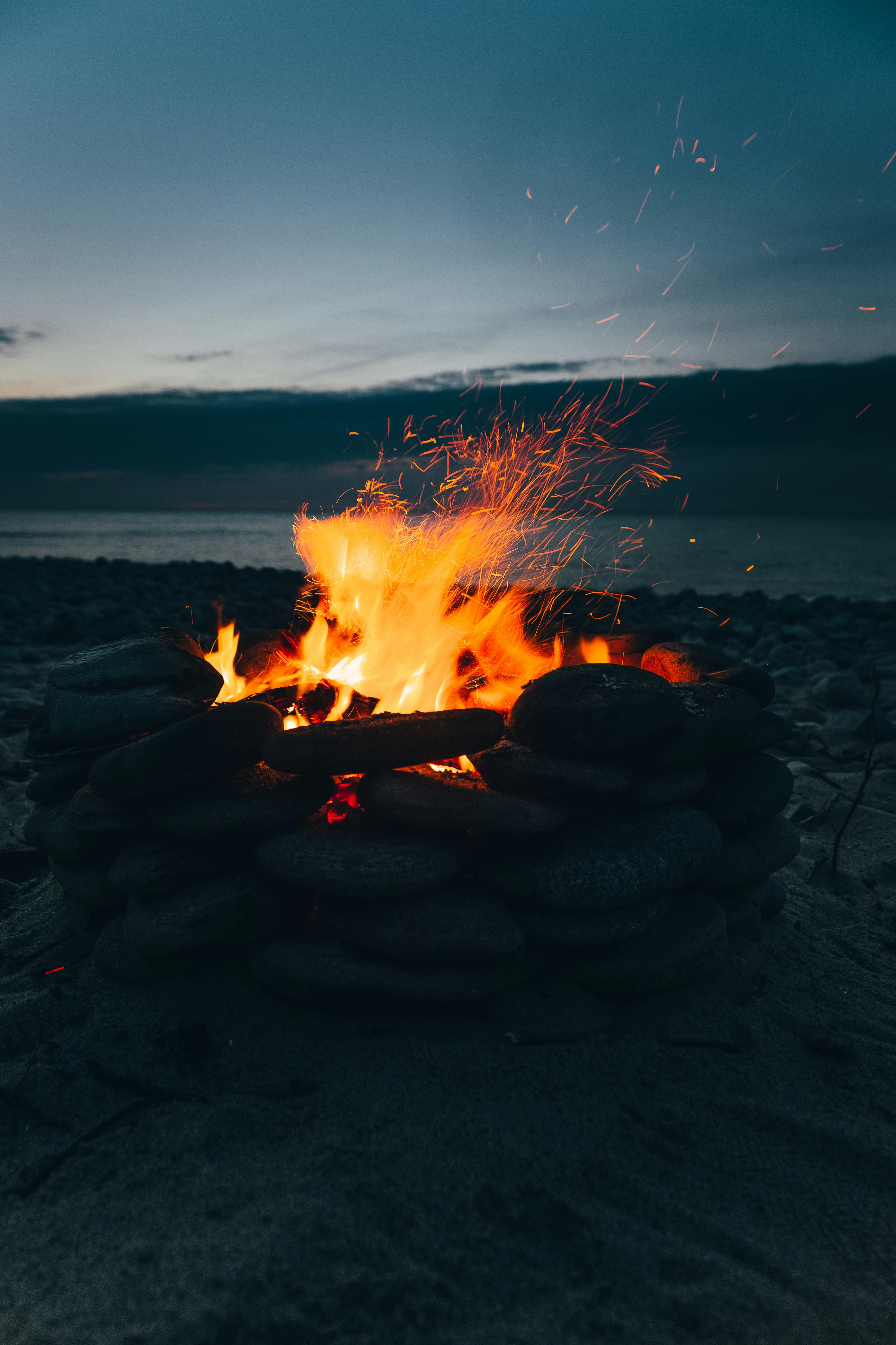 Bonfire Near Body of Water · Free
