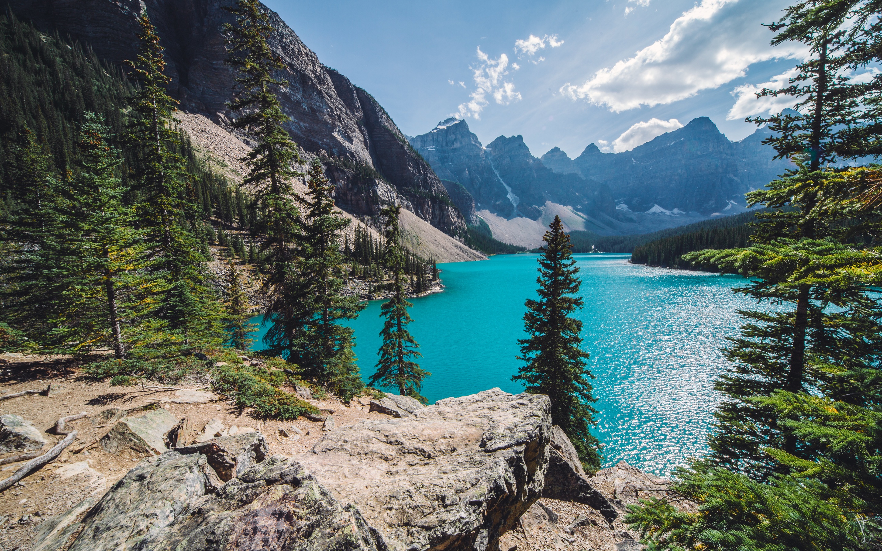 Moraine Lake Wallpaper 4K, Summer, Canada