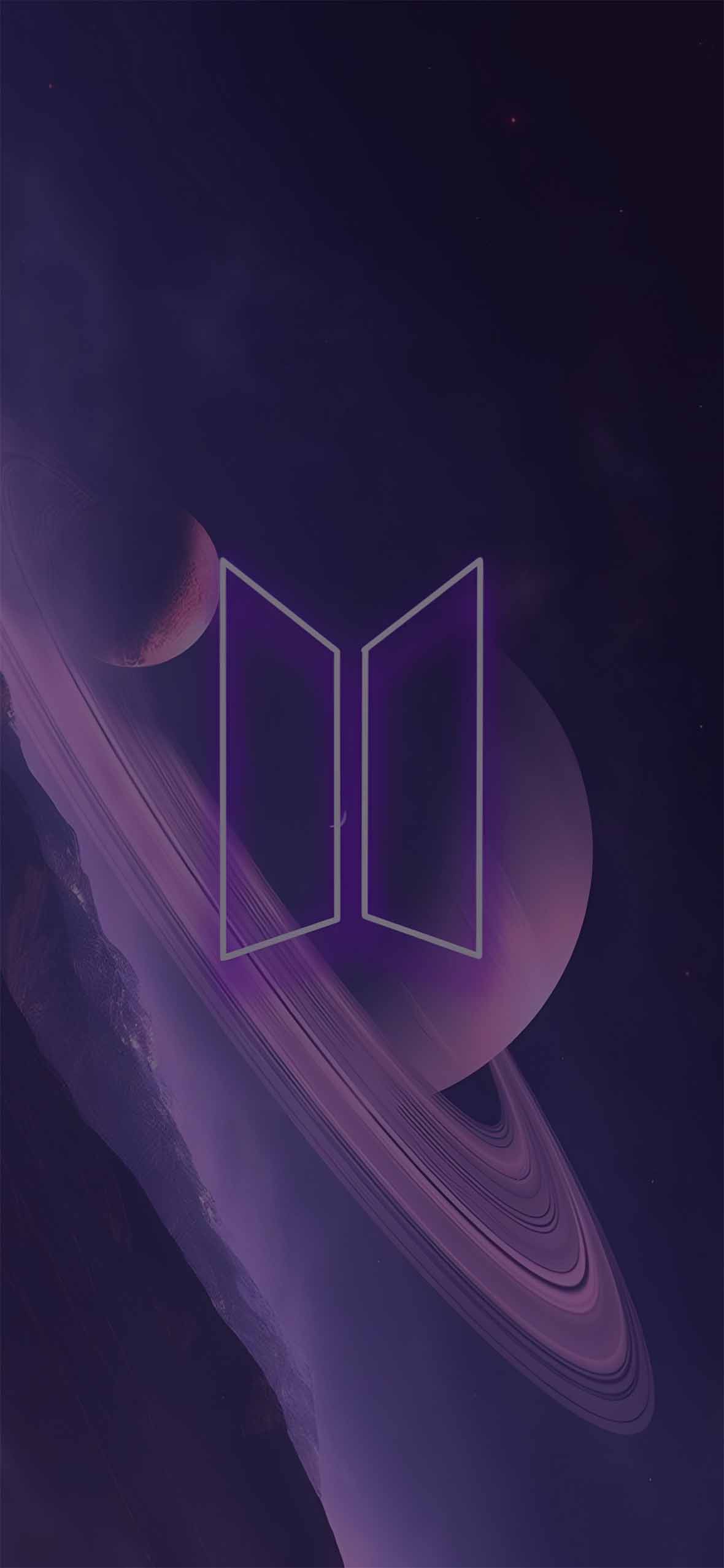 BTS Purple Galaxy Logo Wallpaper Phone Wallpaper