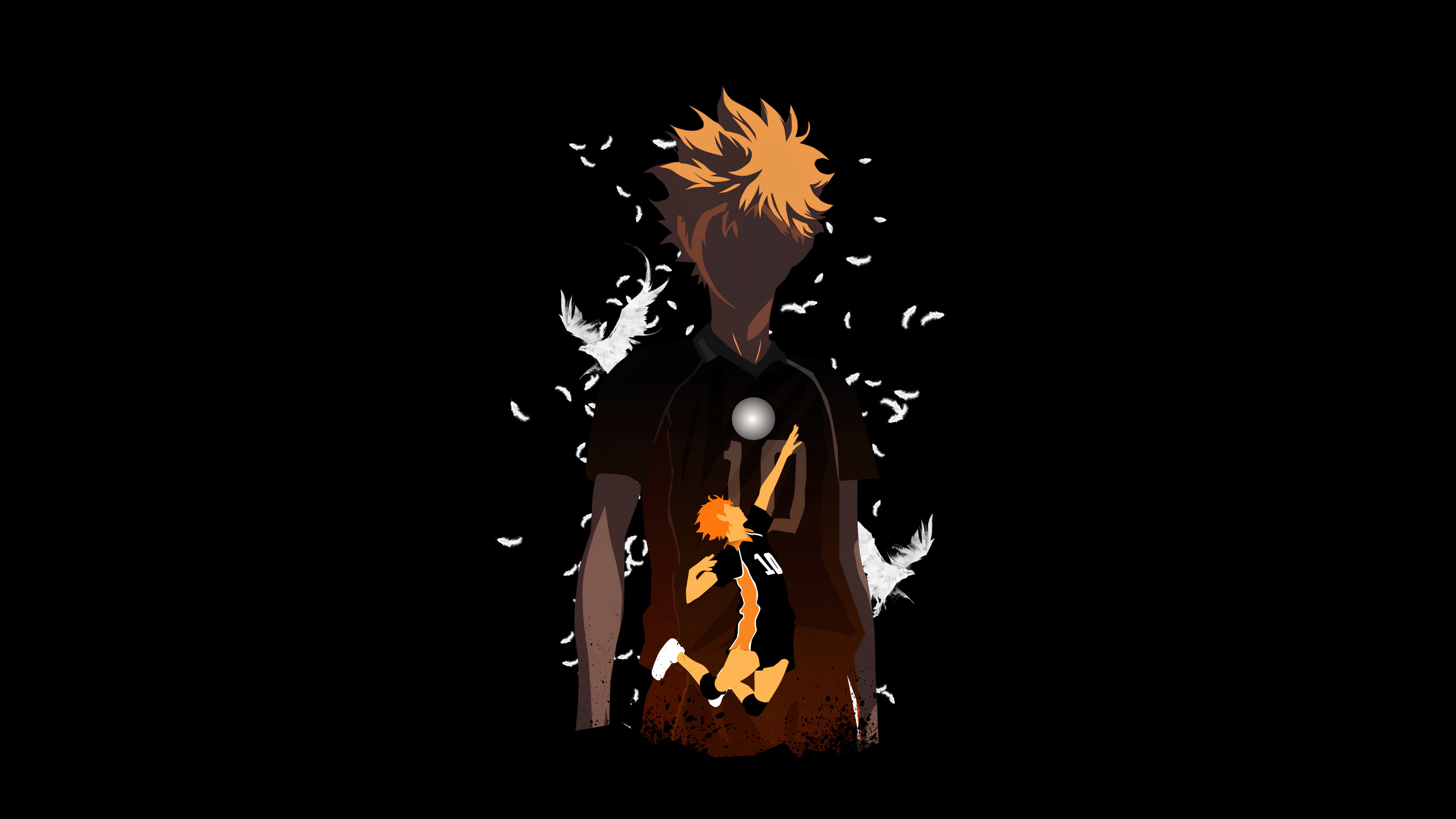 Hinata Shoyo (Haikyuu) 8K Black background