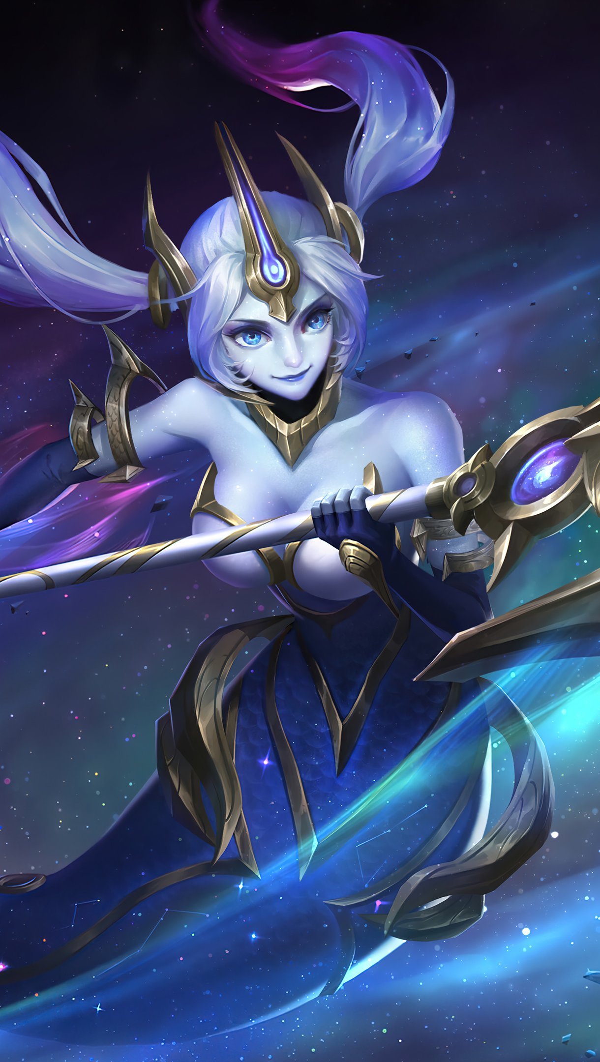 Cosmic Nami League of Legends Wallpaper 4k for iPhone and Mobile Phone