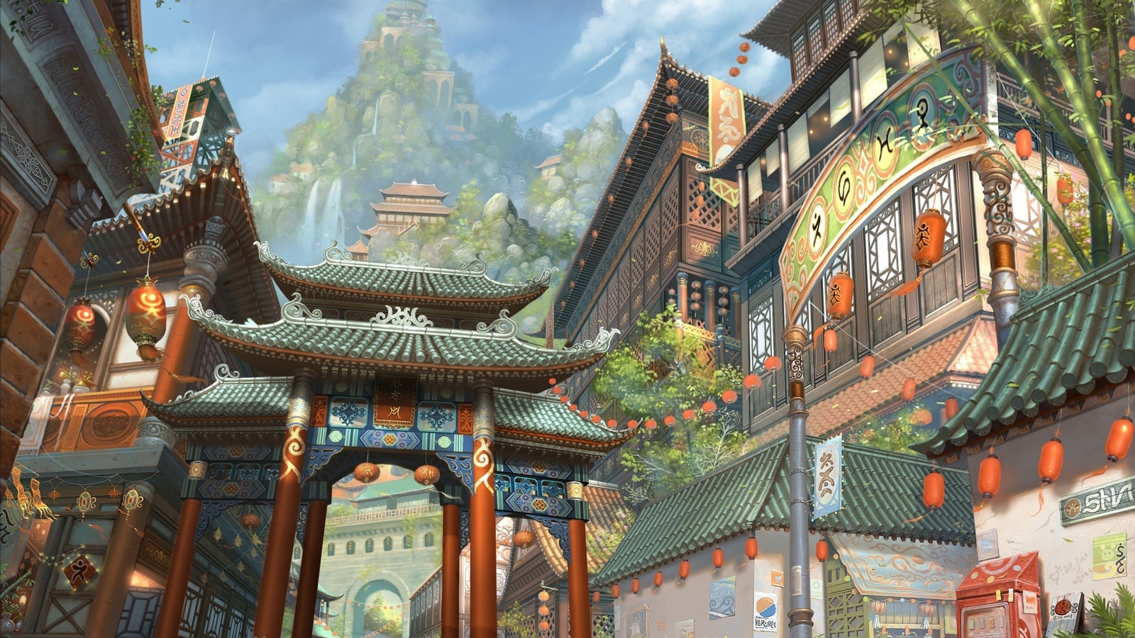 A city in China Desktop wallpaper 1600x900