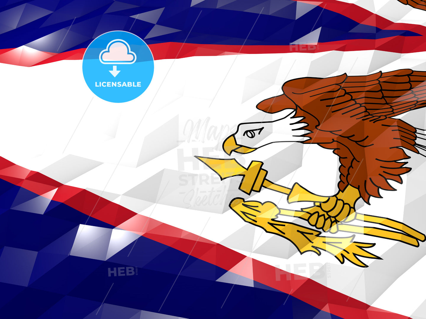 Flag Of American Samoa 3D Wallpaper Illustration