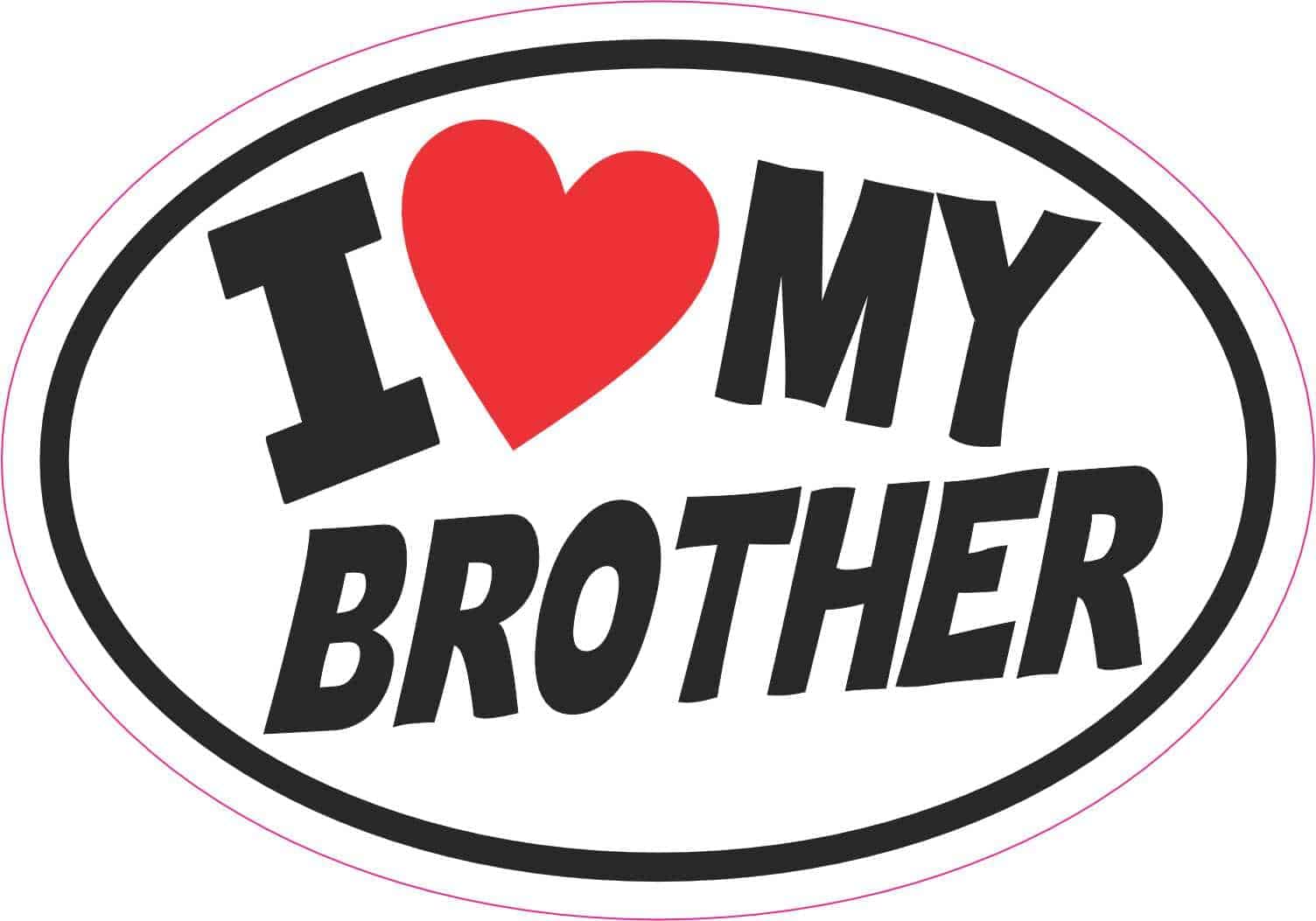 Amazon.com Oval I Love My Brother Vinyl Sticker, 5 inches by 3.5 inches