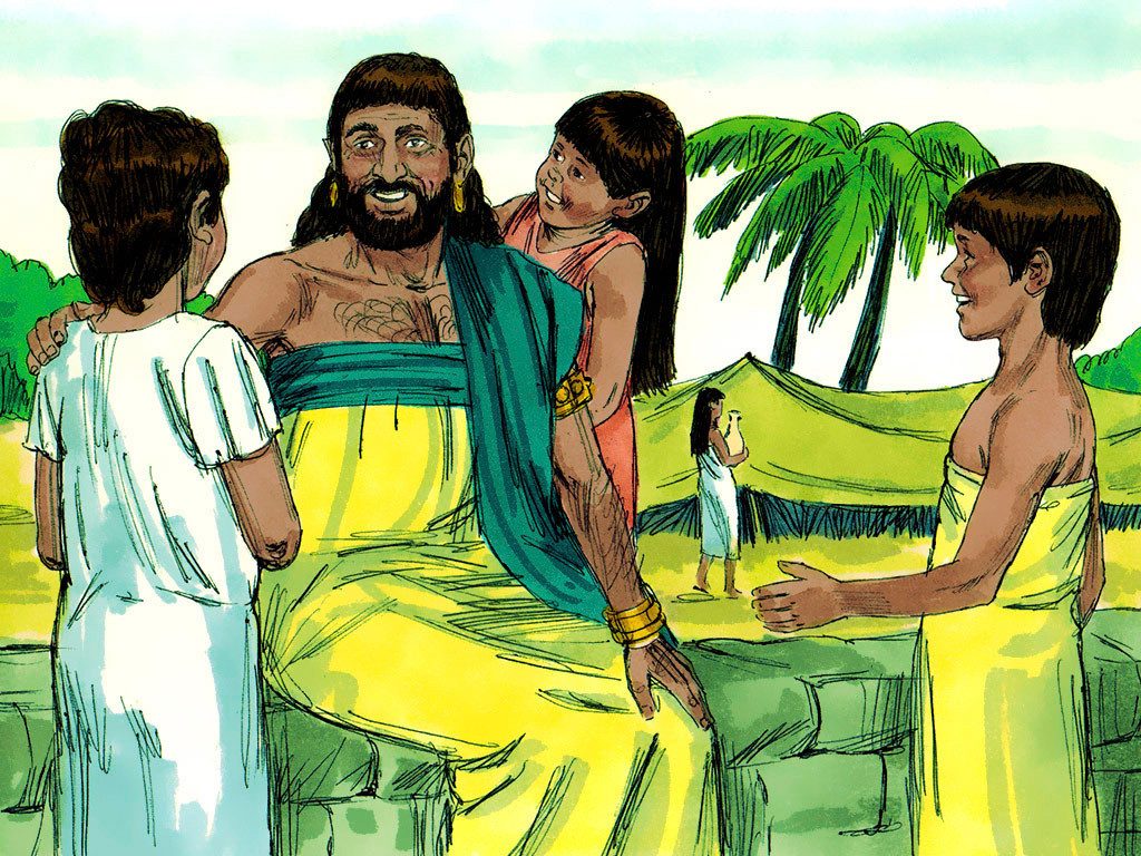 FreeBibleimage - The suffering of Job - Job's friends comment on his suffering and adversity (Job)