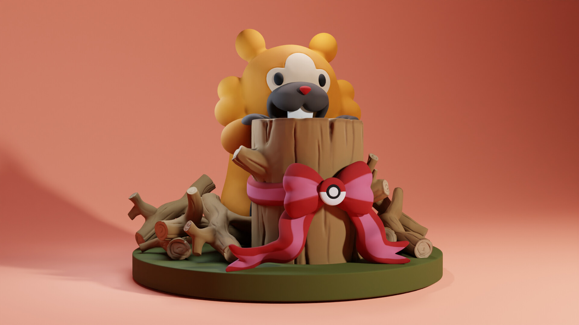 Bidoof on Tree Stump